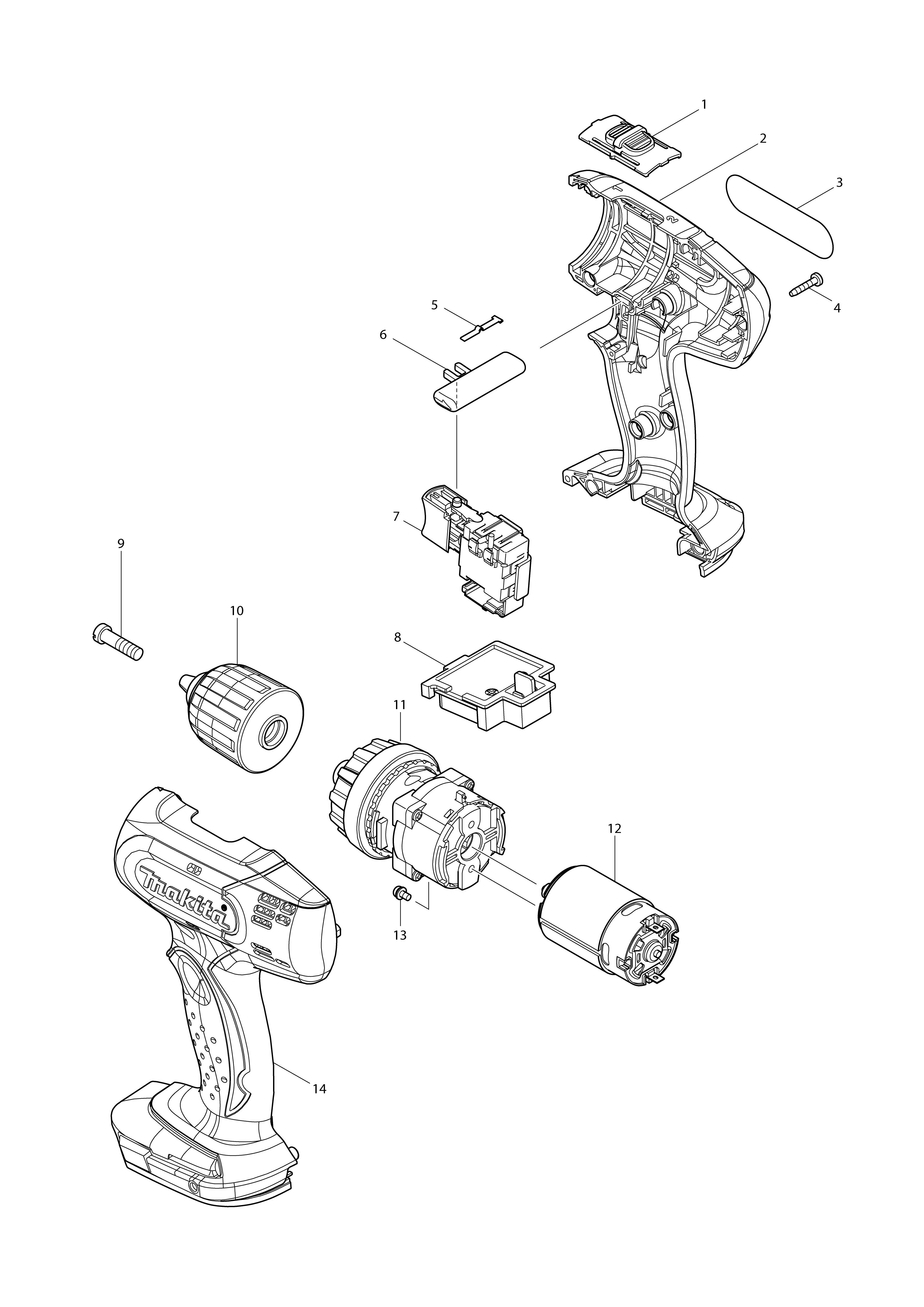 Vue éclatée Makita DDF343#01