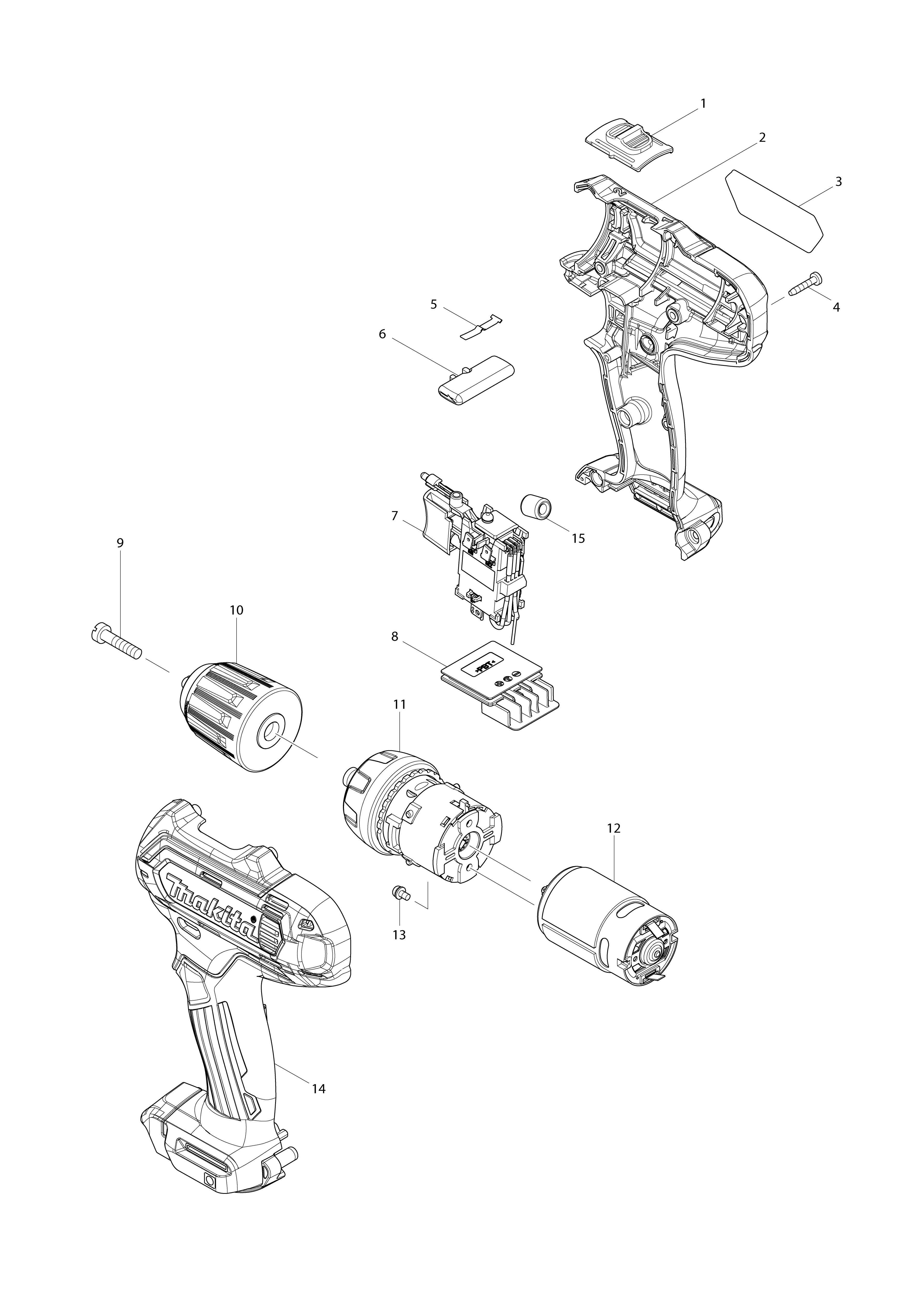 Vue éclatée Makita DF331D#01