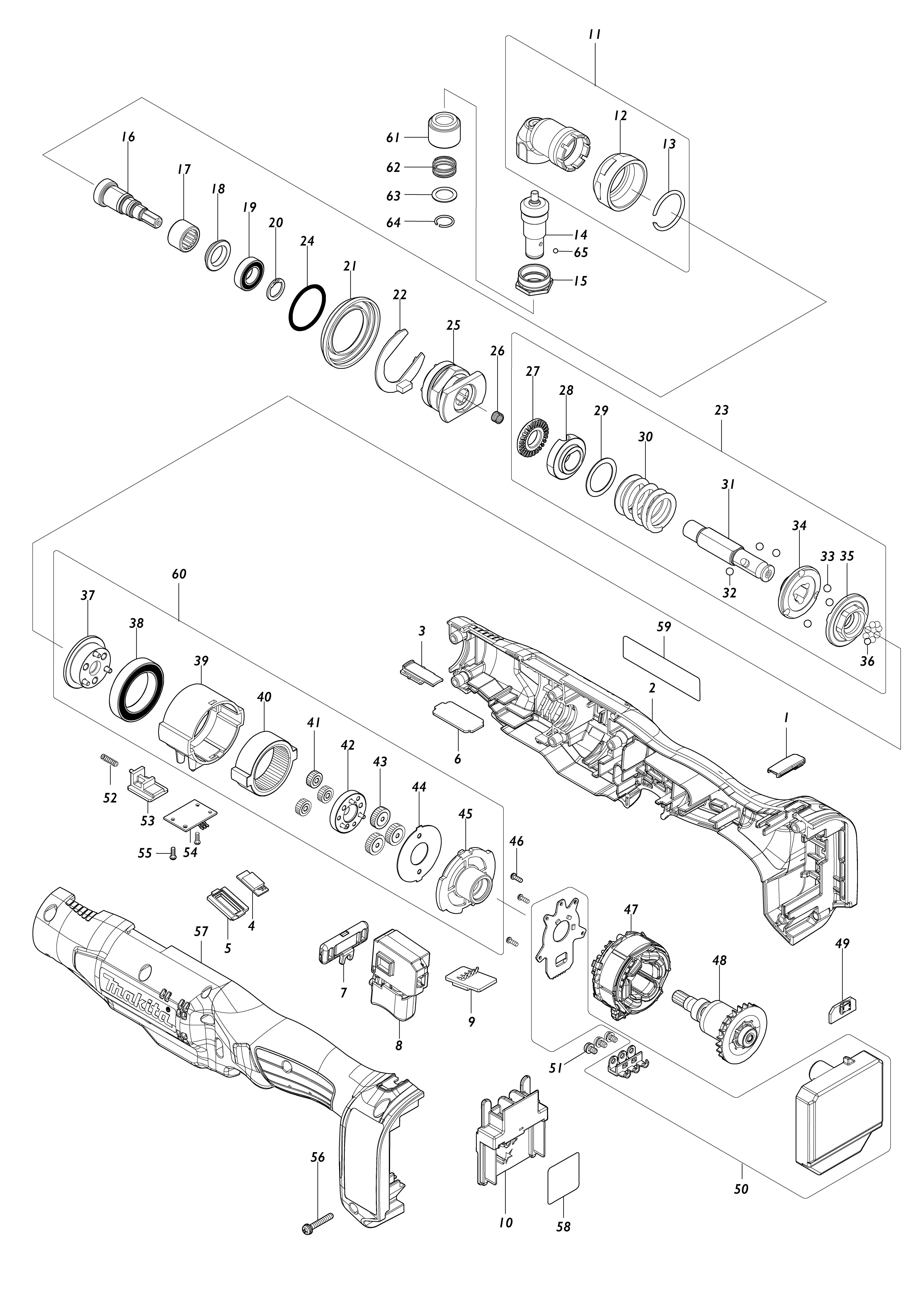 Vue éclatée Makita DFL063F#01