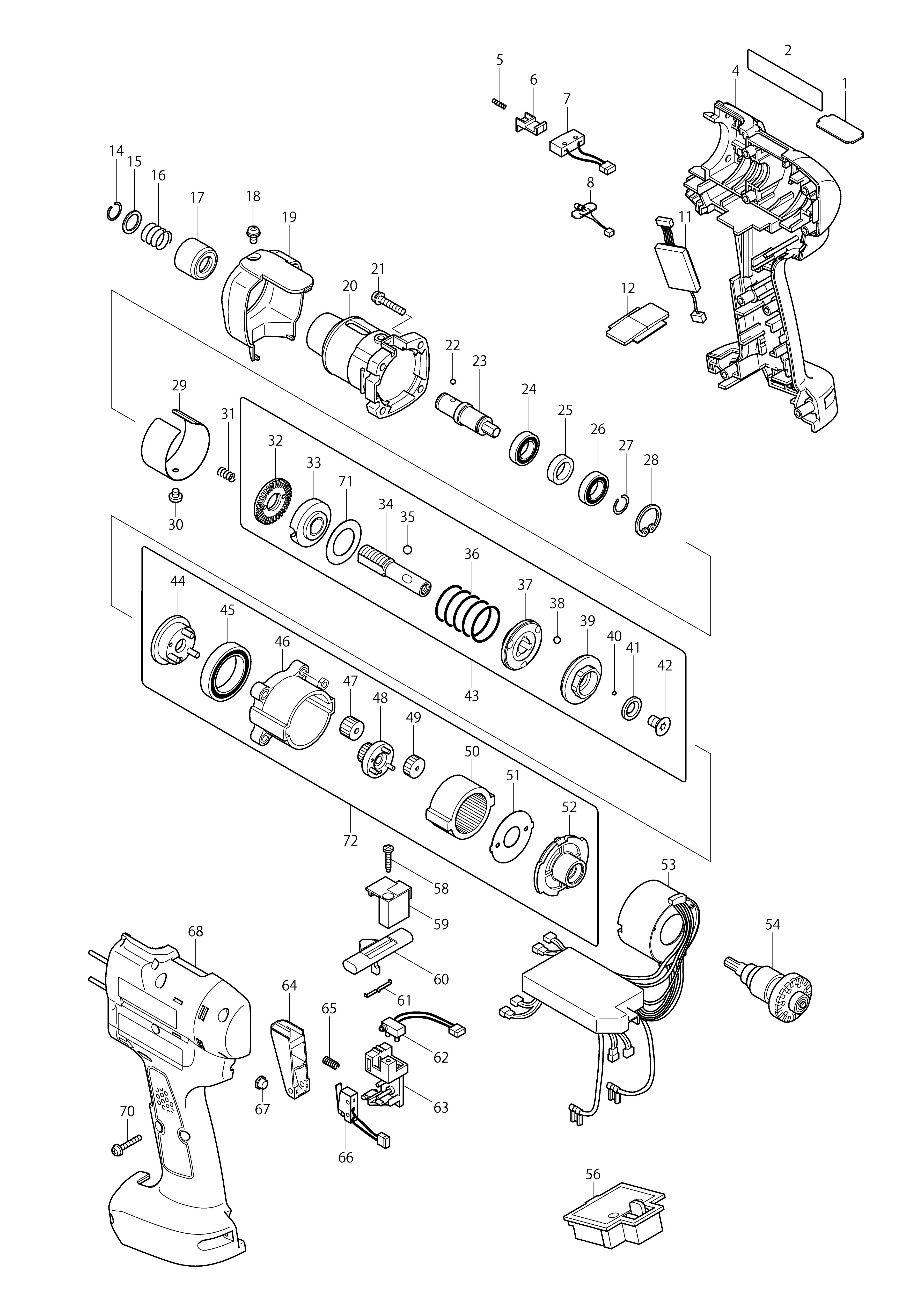 Vue éclatée Makita DFT041F#01