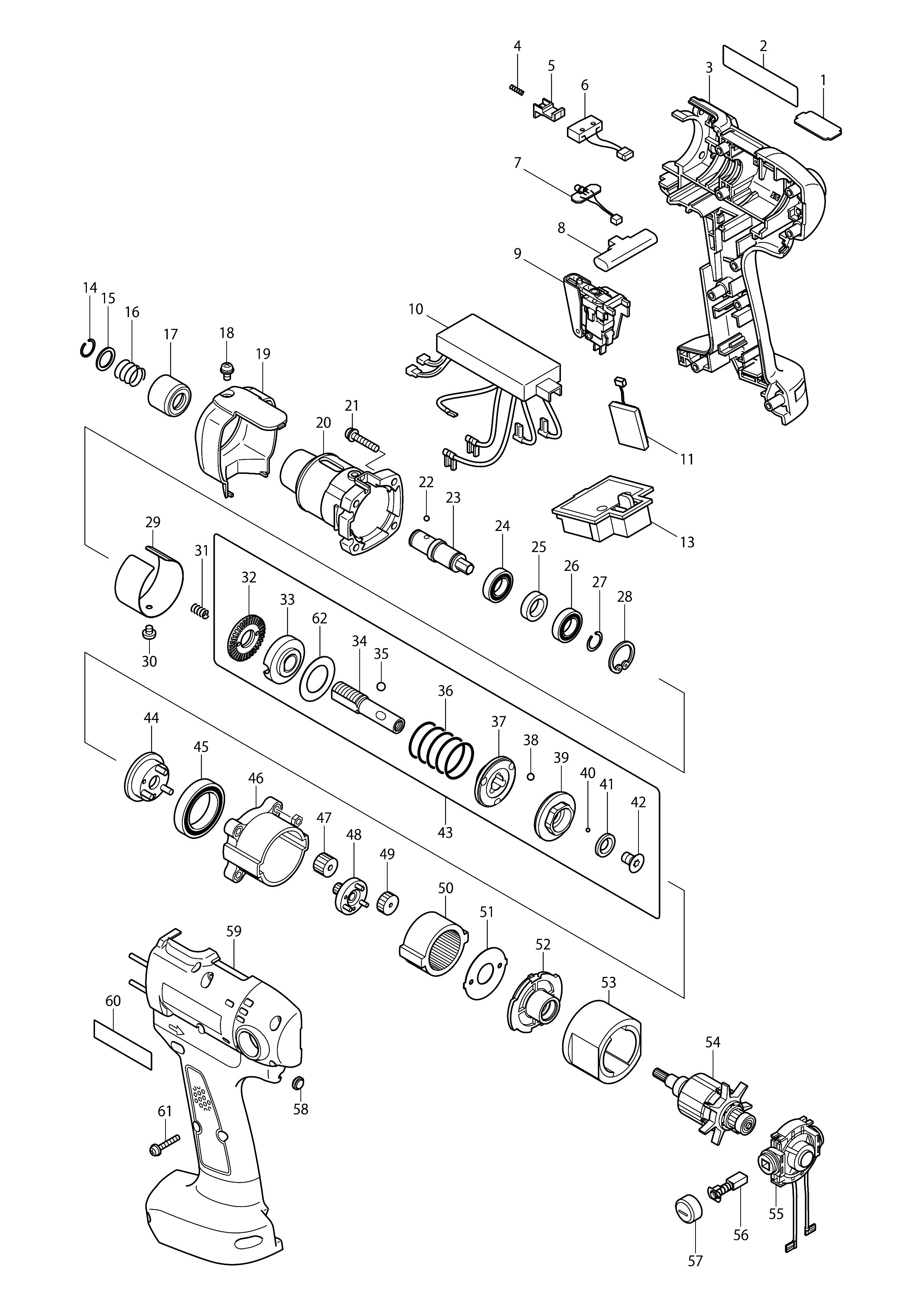 Vue éclatée Makita DFT083F#01
