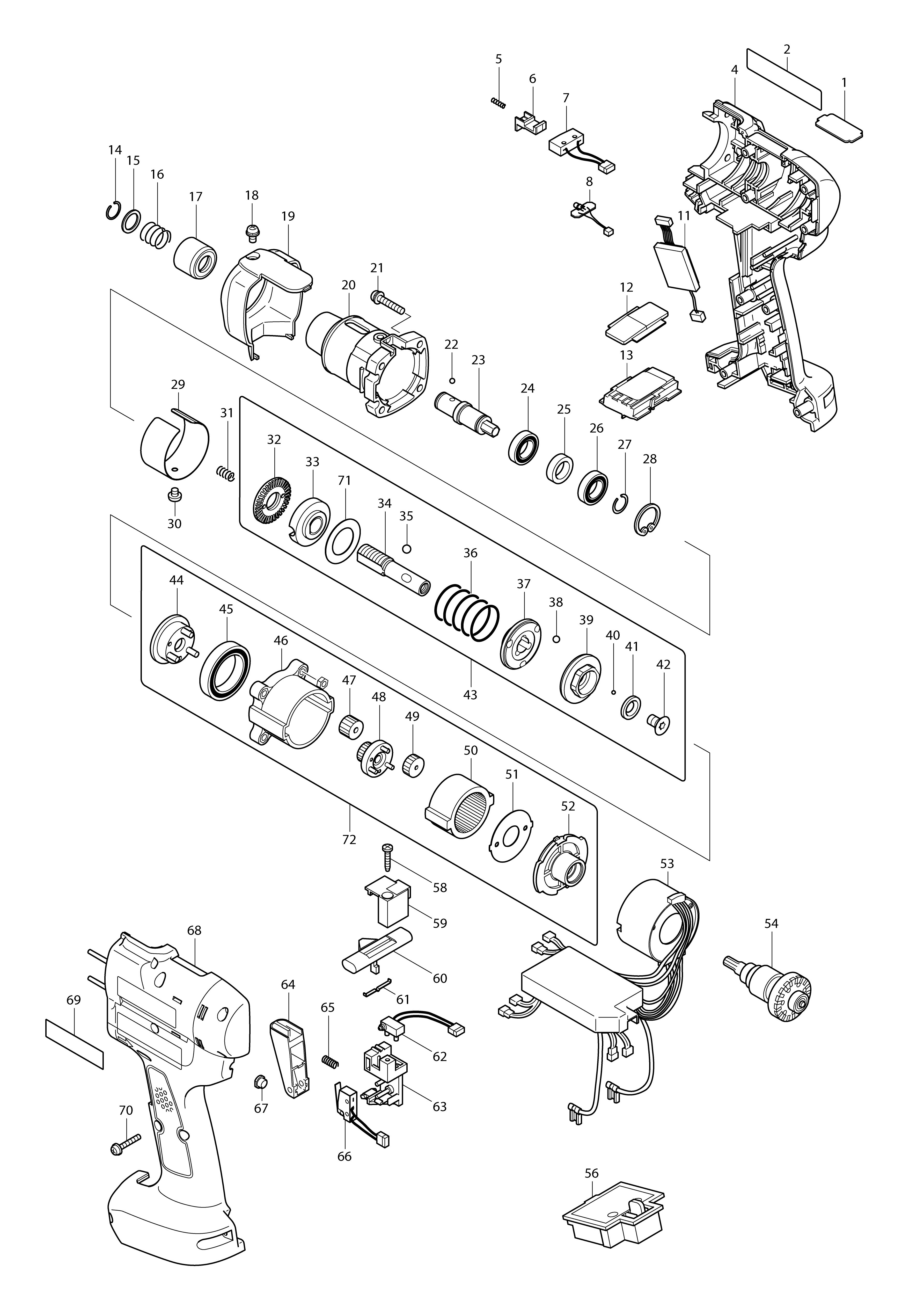 Vue éclatée Makita DFT124R#01