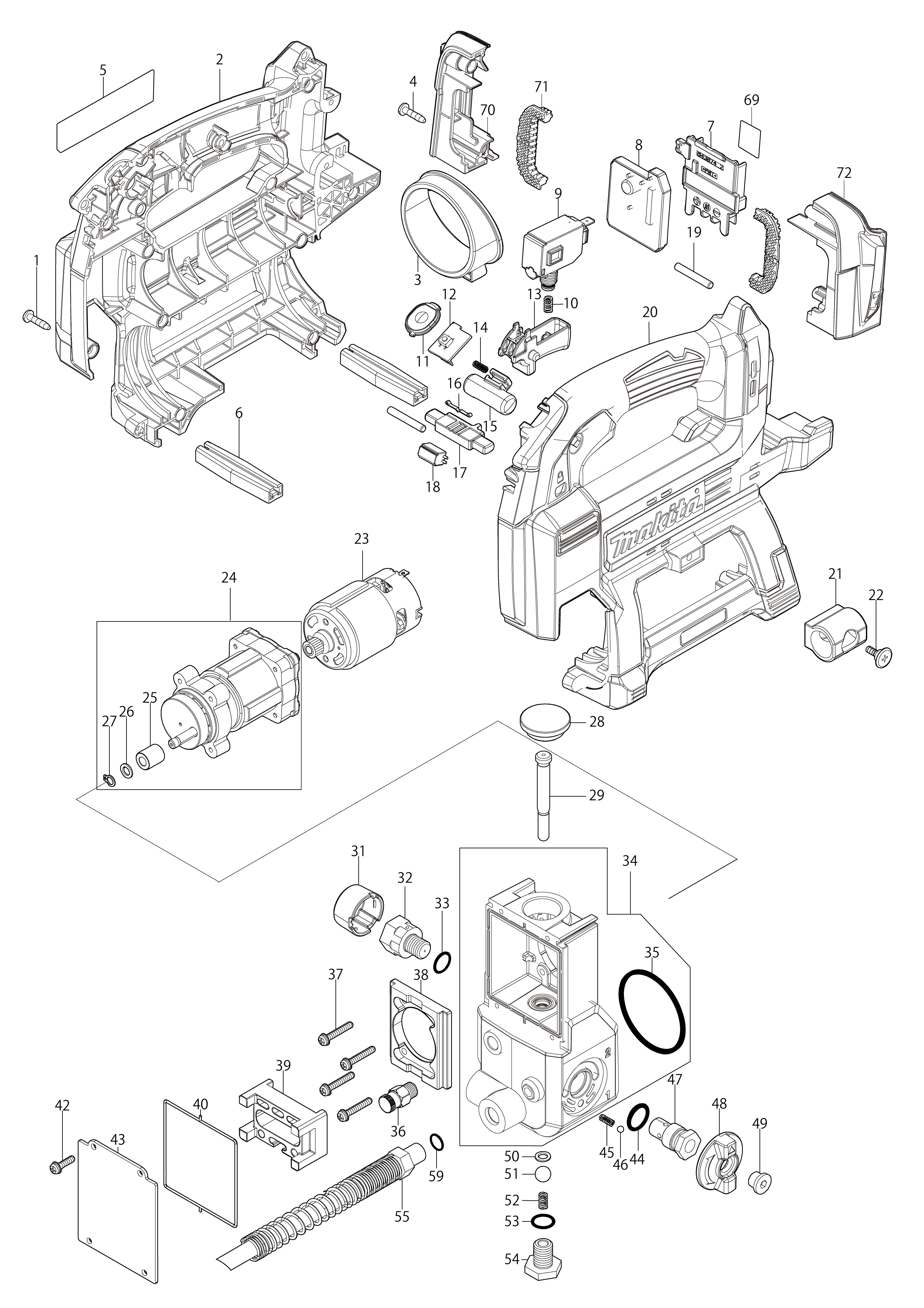 Vue éclatée Makita DGP180#01