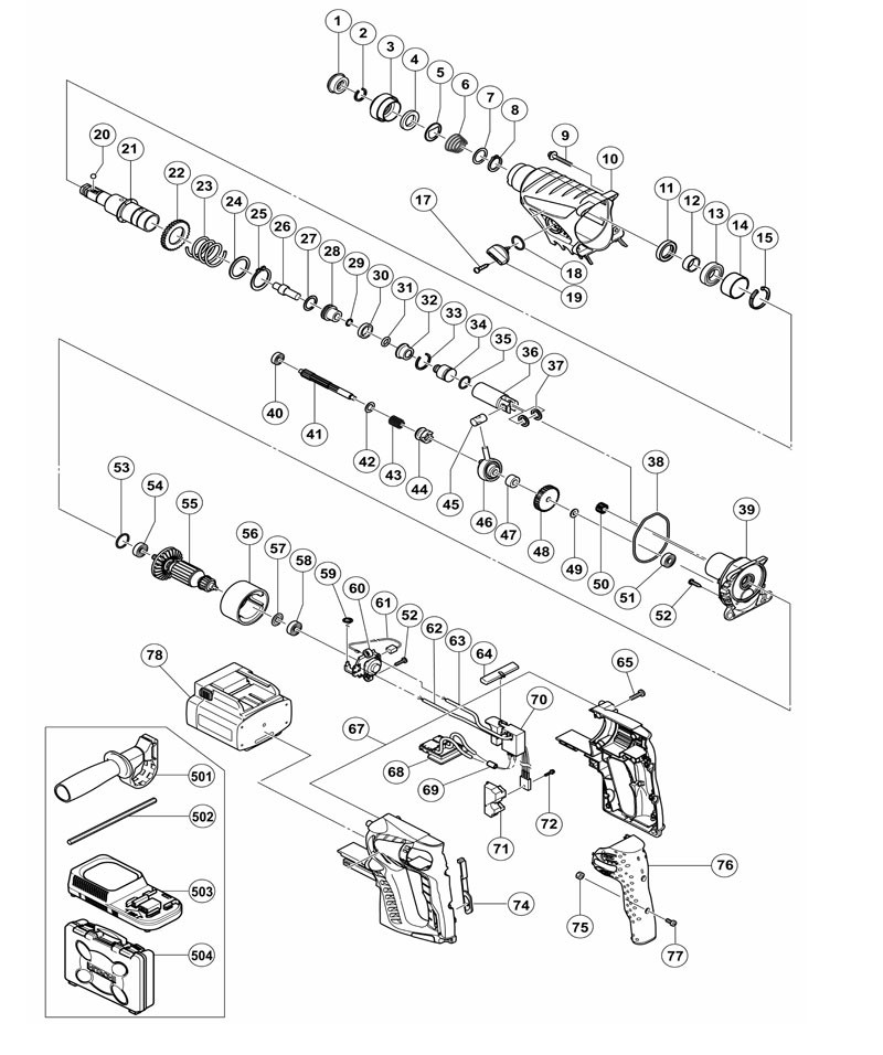 PIECES  DETACHEES   PERFORATEURS HITACHI DH24DV