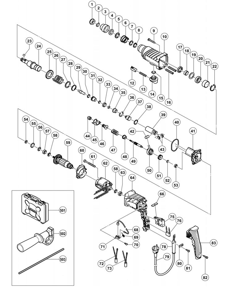 PIECES  DETACHEES   PERFORATEURS HITACHI DH24PC2