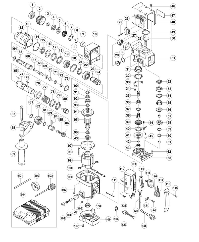 PIECES  DETACHEES   PERFORATEURS HITACHI DH30PC