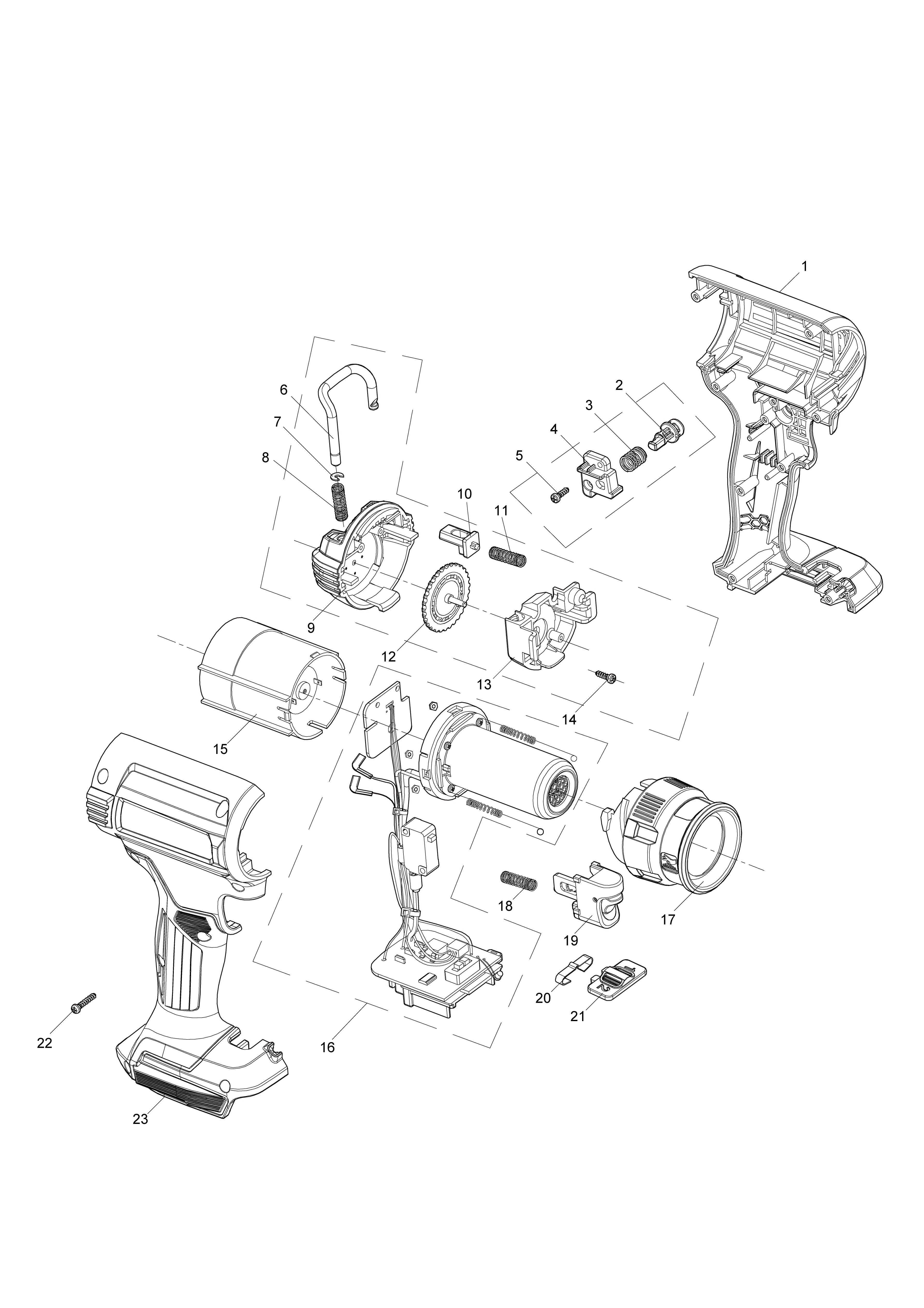 Vue éclatée Makita DHG181#01