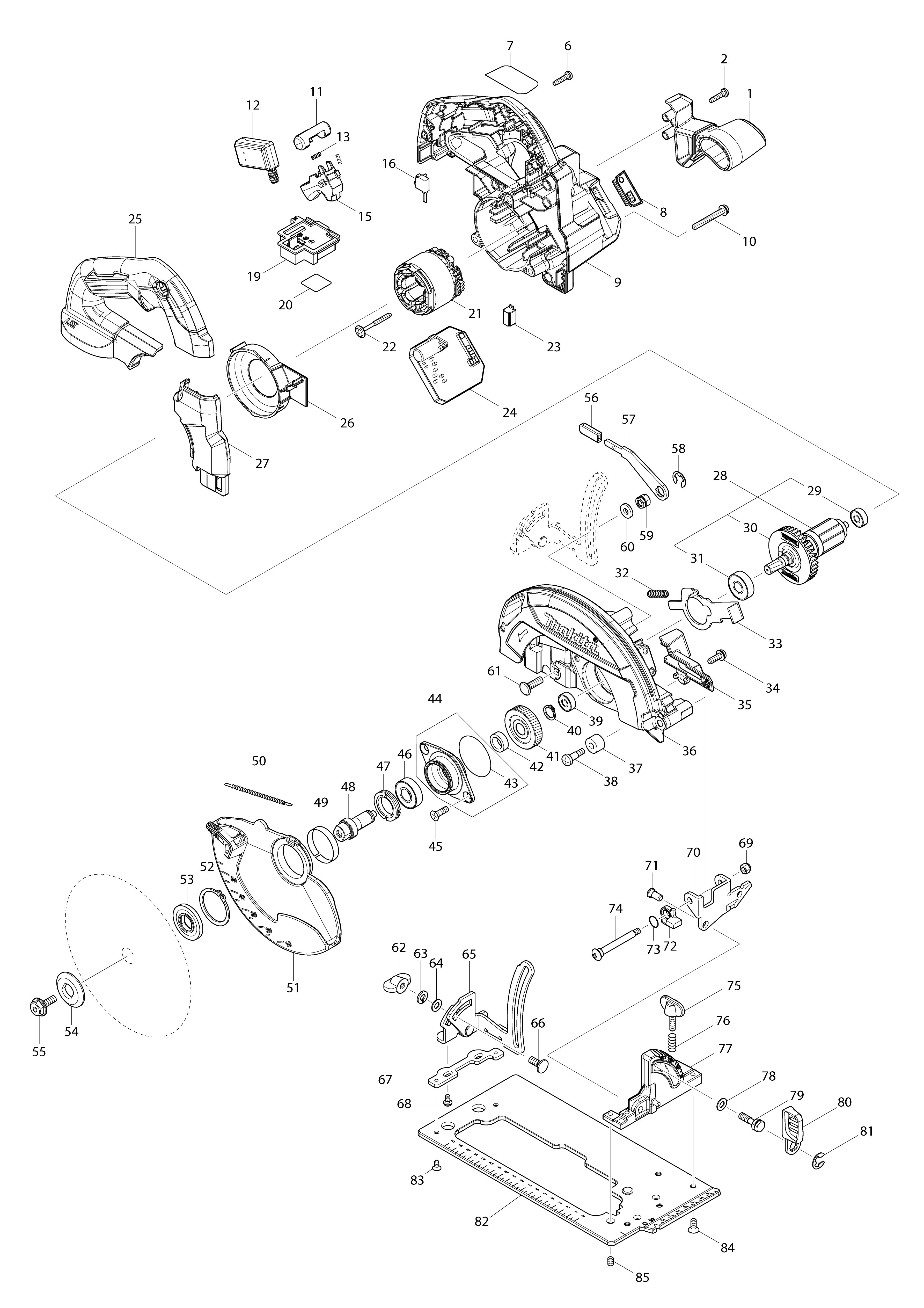 Vue éclatée Makita DHS660#01