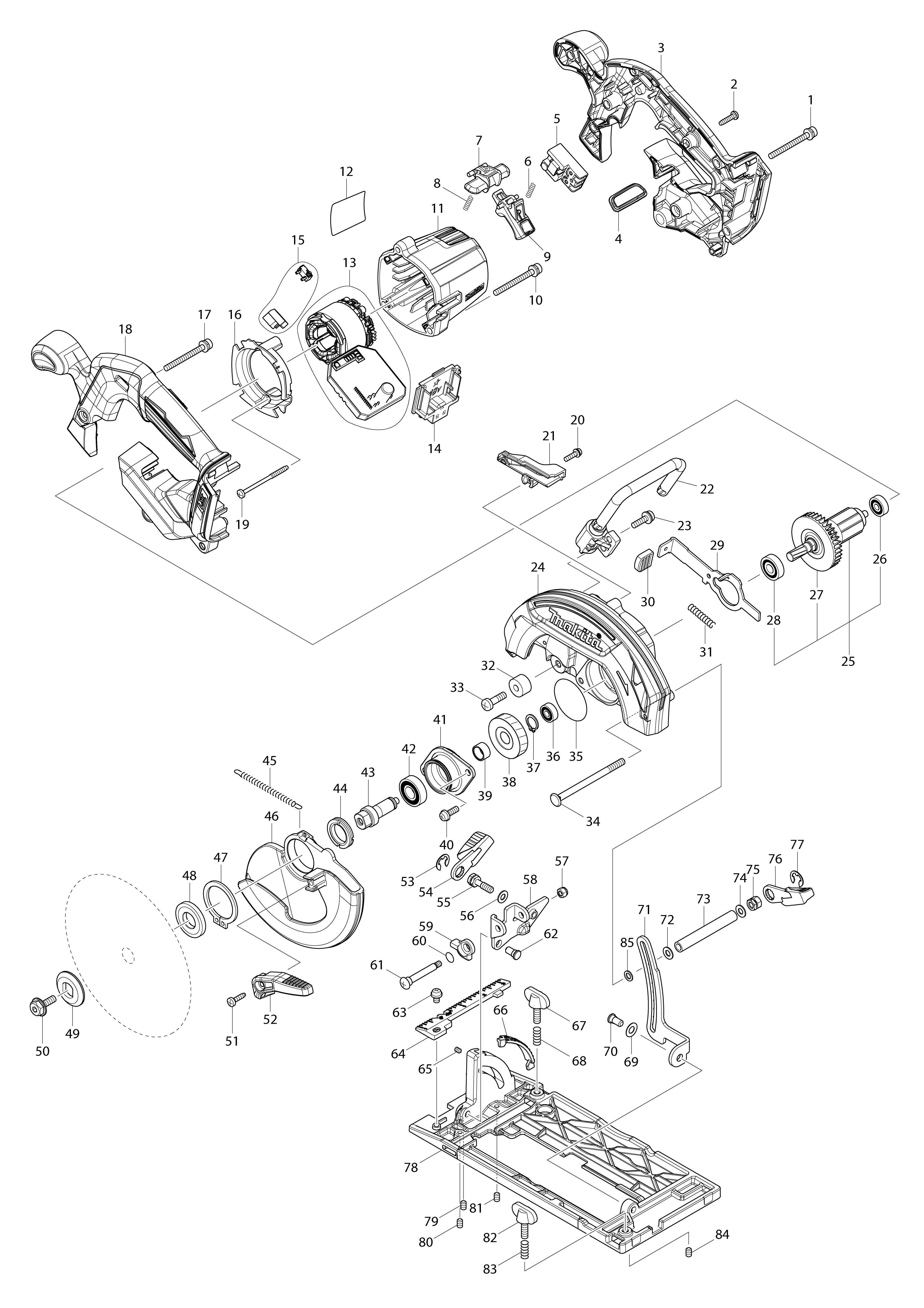 Vue éclatée Makita DHS680#01