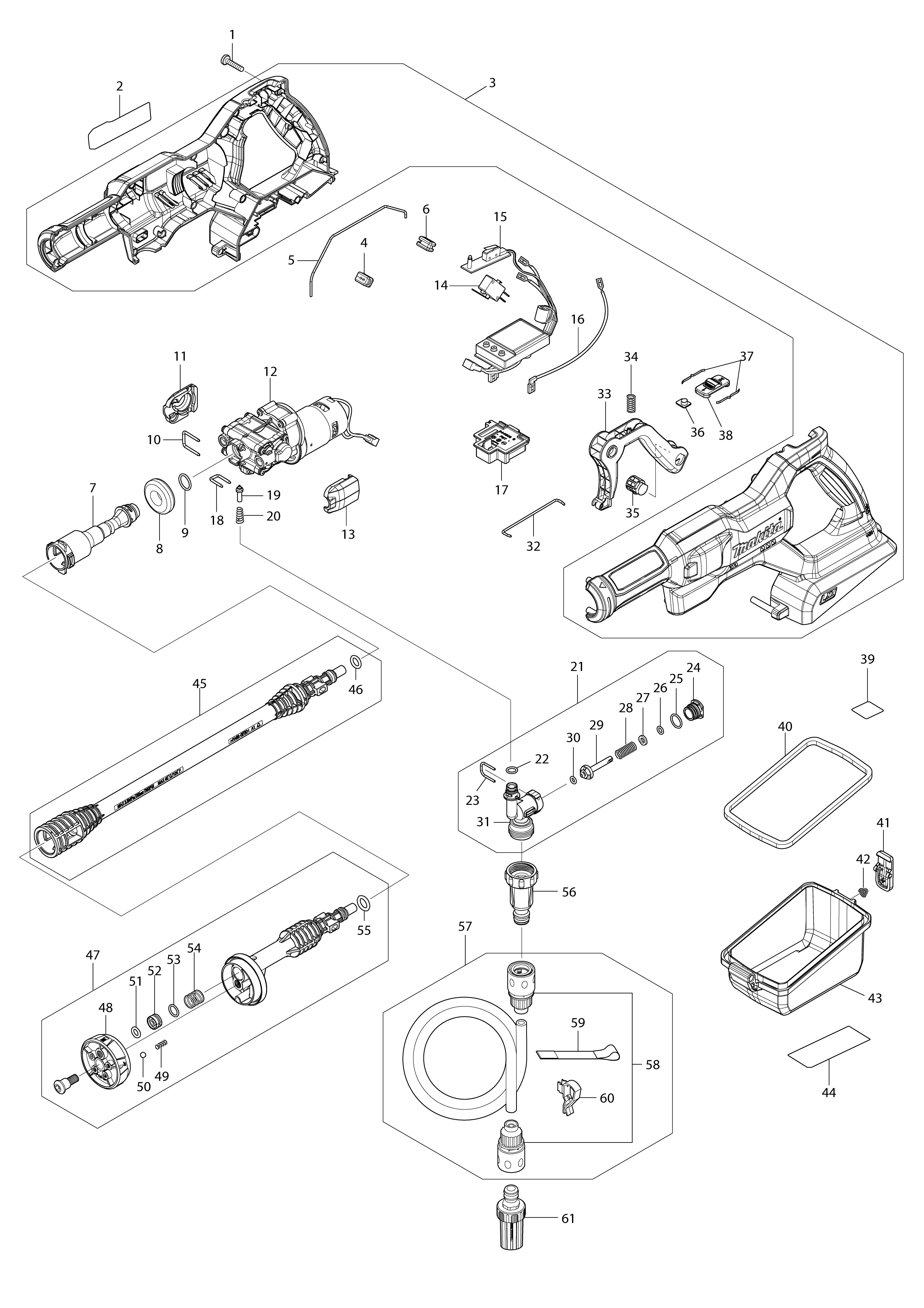Vue éclatée Makita DHW180#01