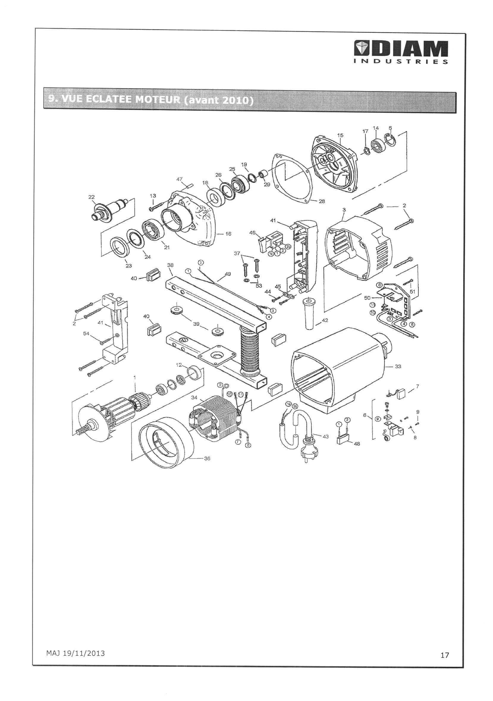 PIECES  DETACHEES  SURFACEUSE DIAM INDUSTRIE PBE 18