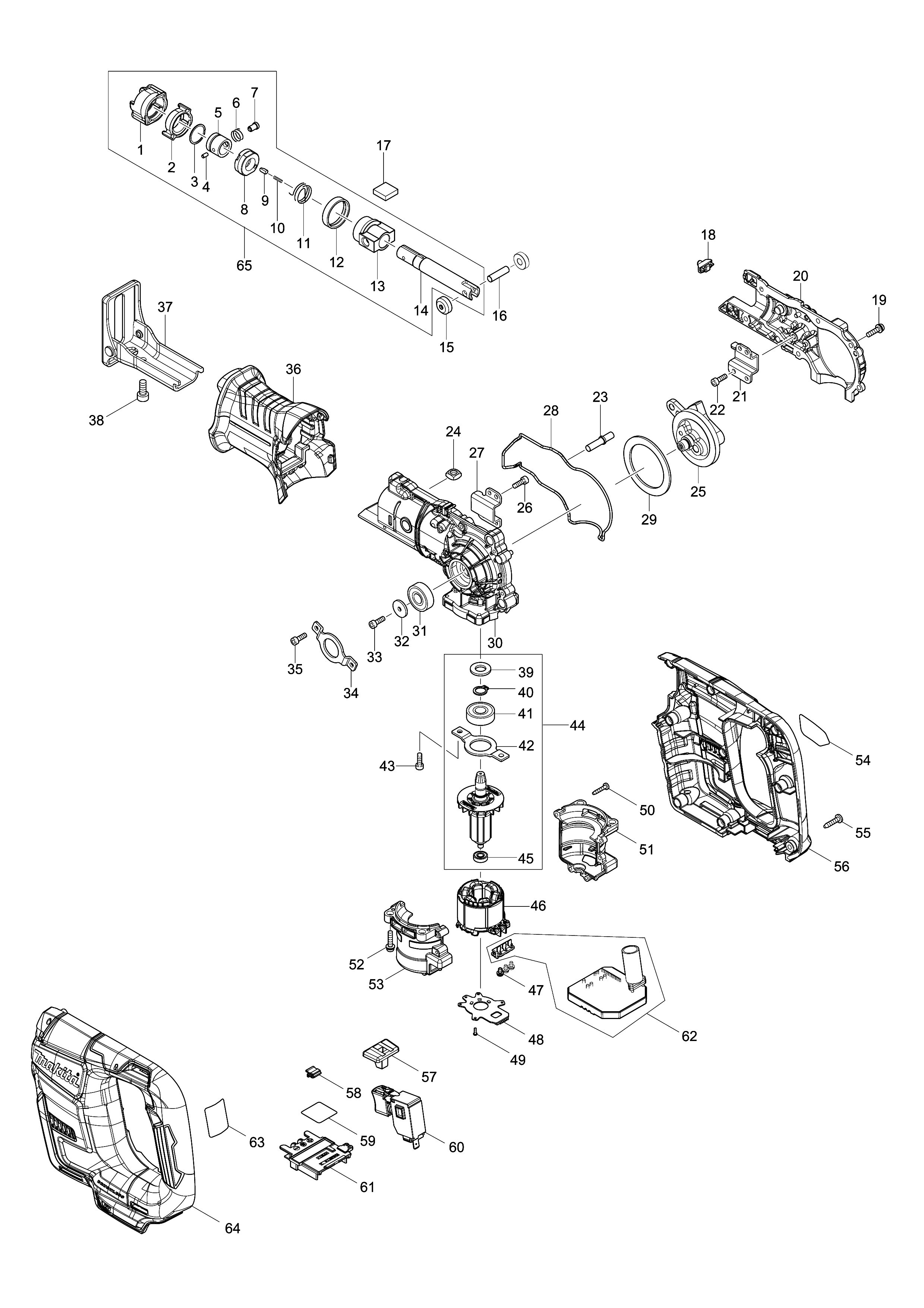 Vue éclatée Makita DJR188#01