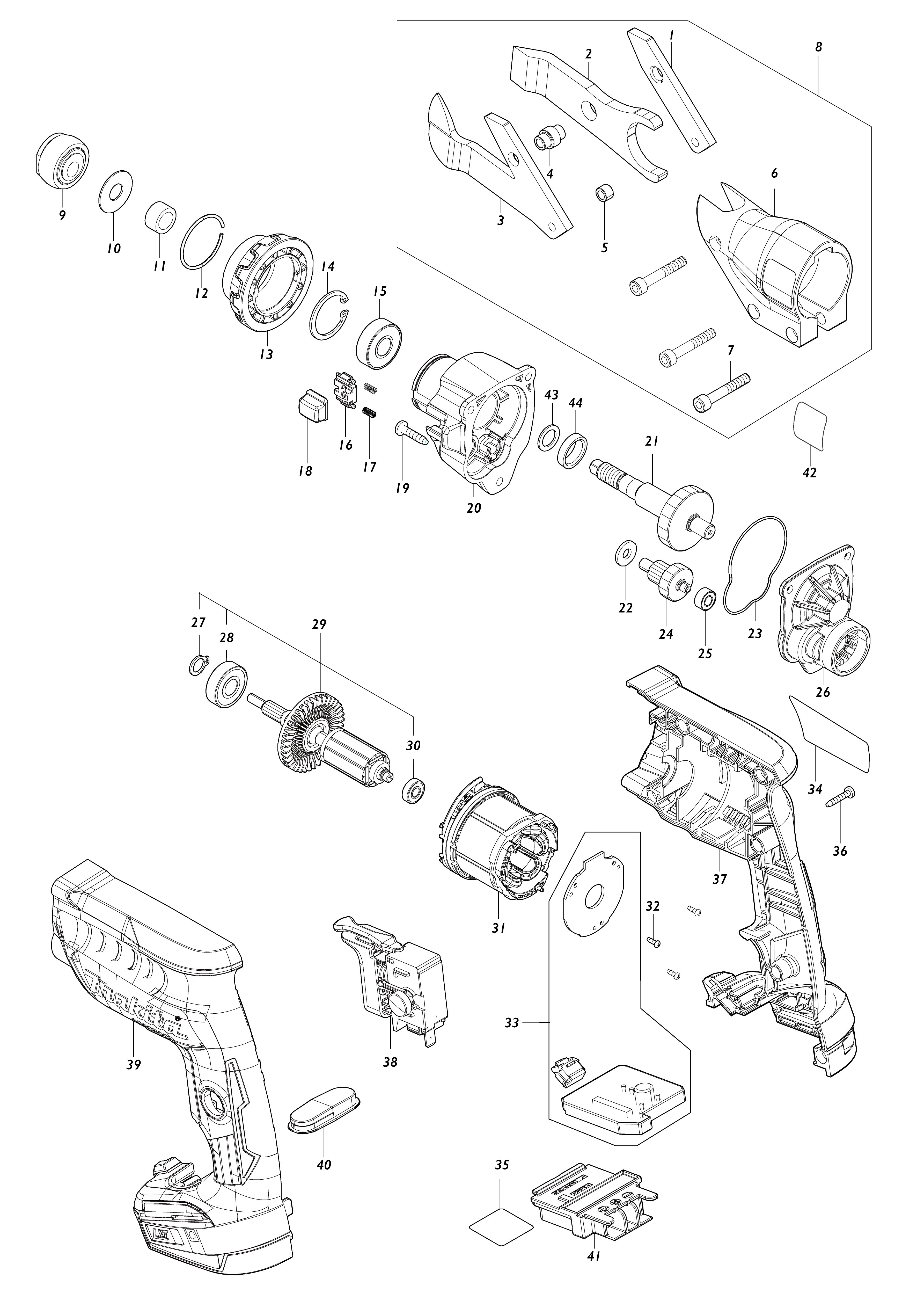 Vue éclatée Makita DJS131#01
