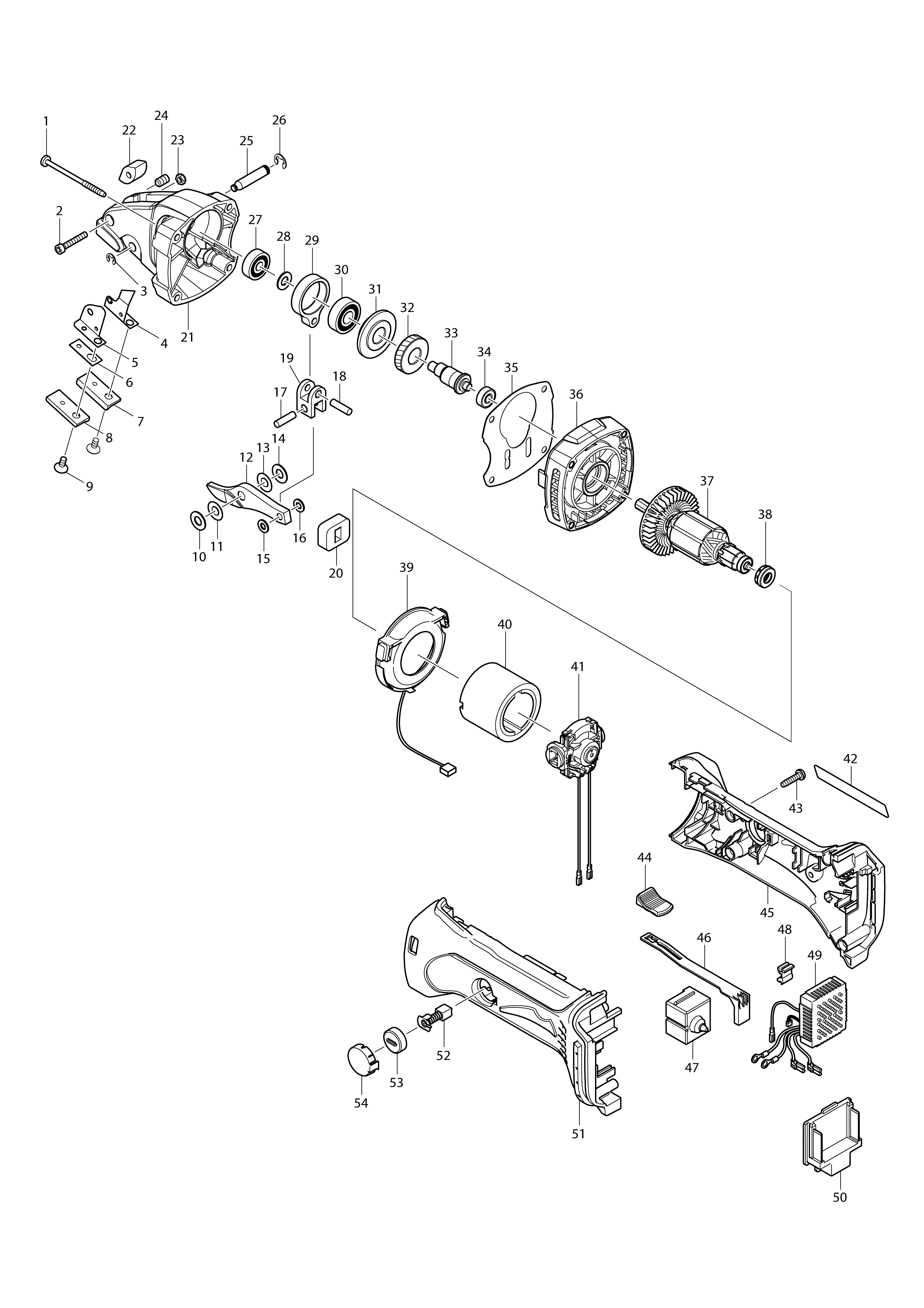 Vue éclatée Makita DJS161#01