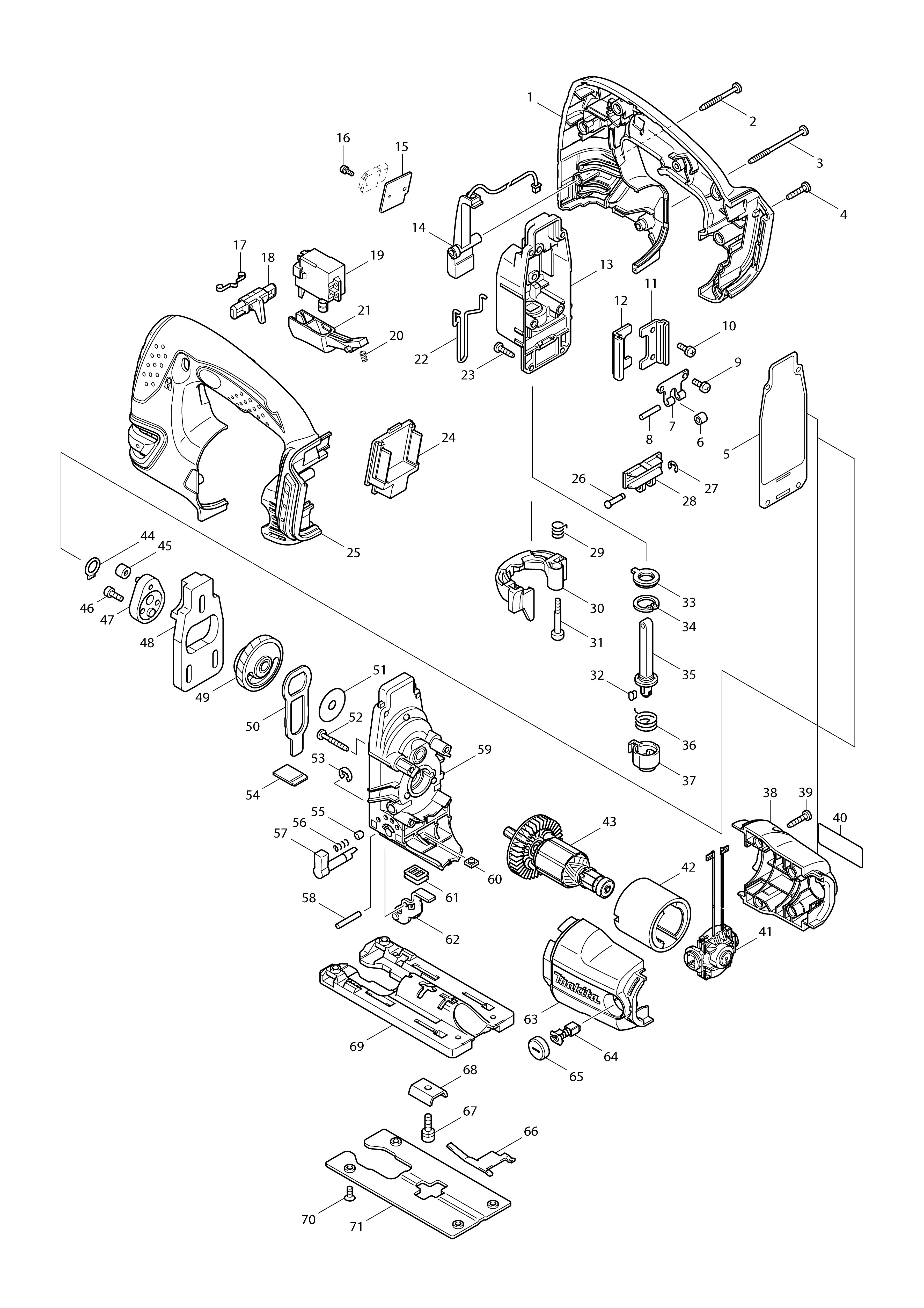 Vue éclatée Makita DJV180#01