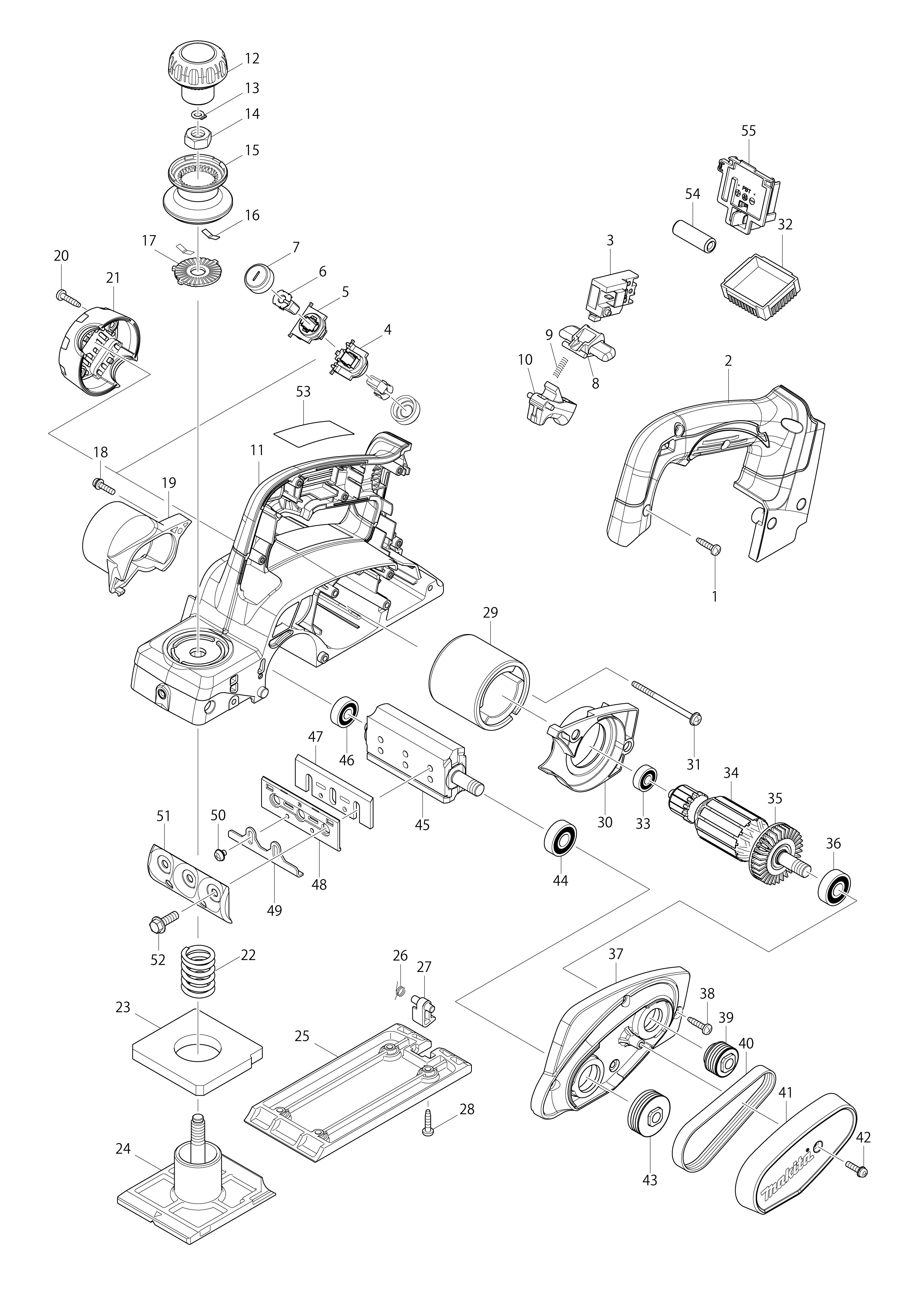 Vue éclatée Makita DKP180#01