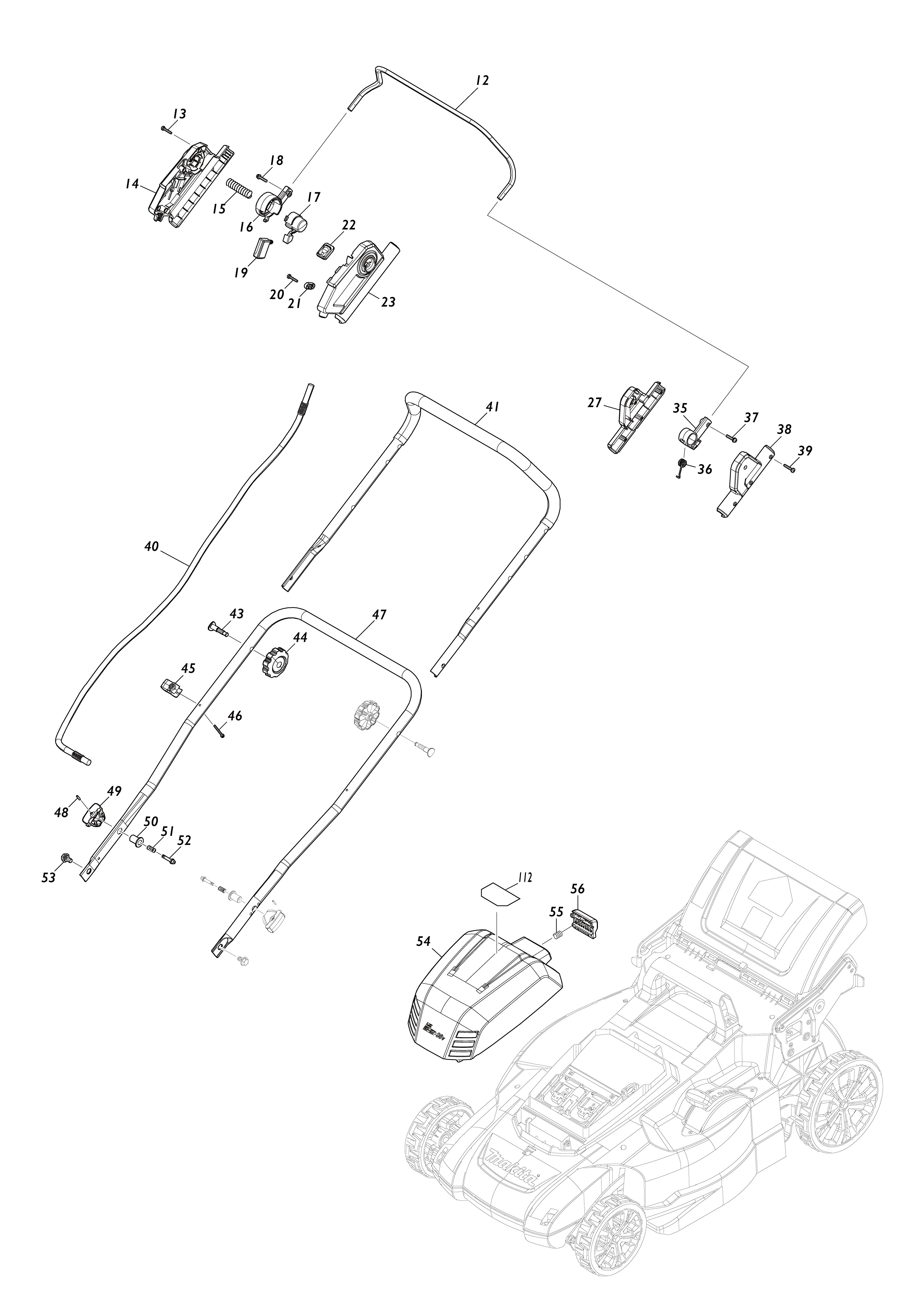 Vue éclatée Makita DLM480#01