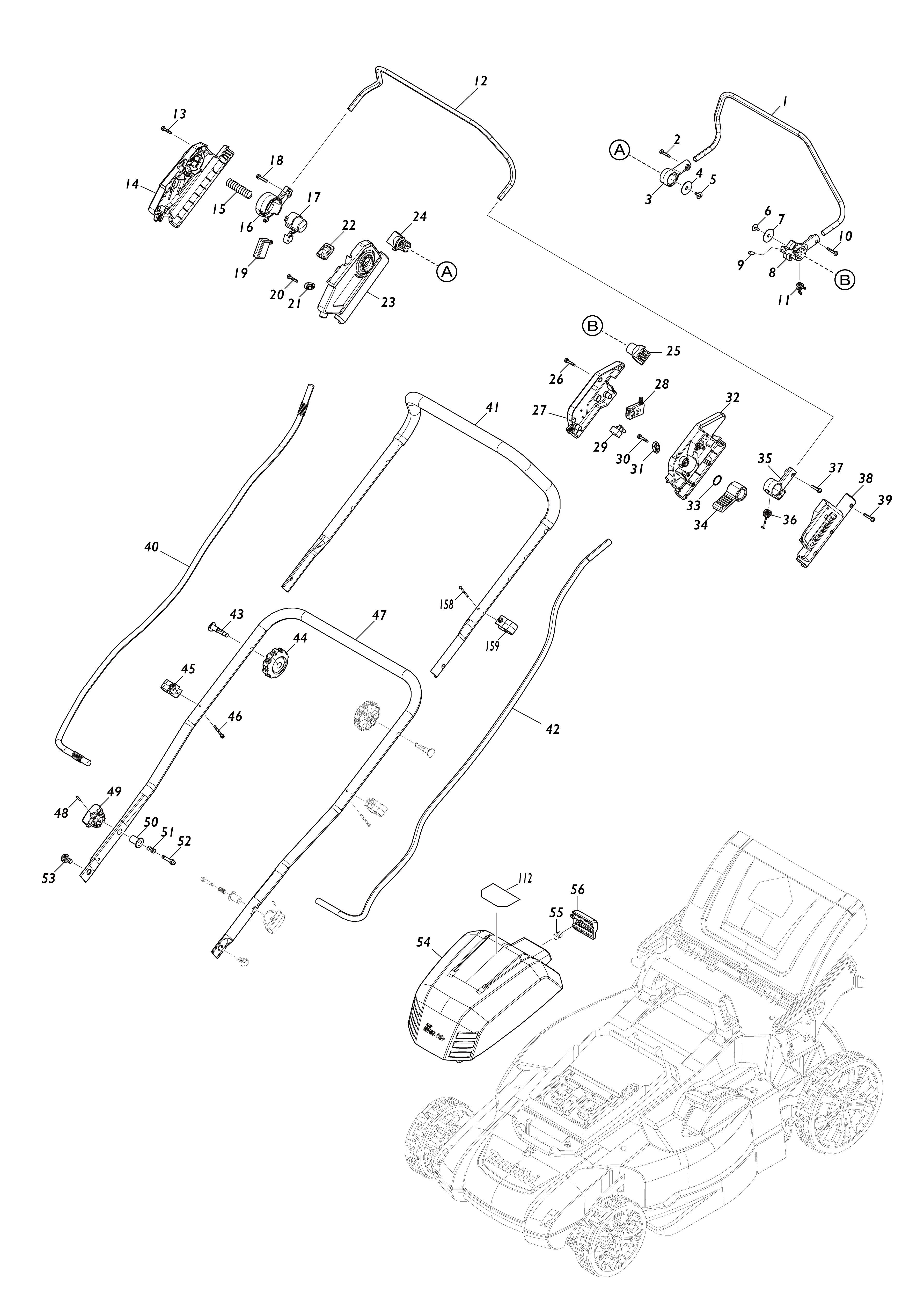 Vue éclatée Makita DLM481#01