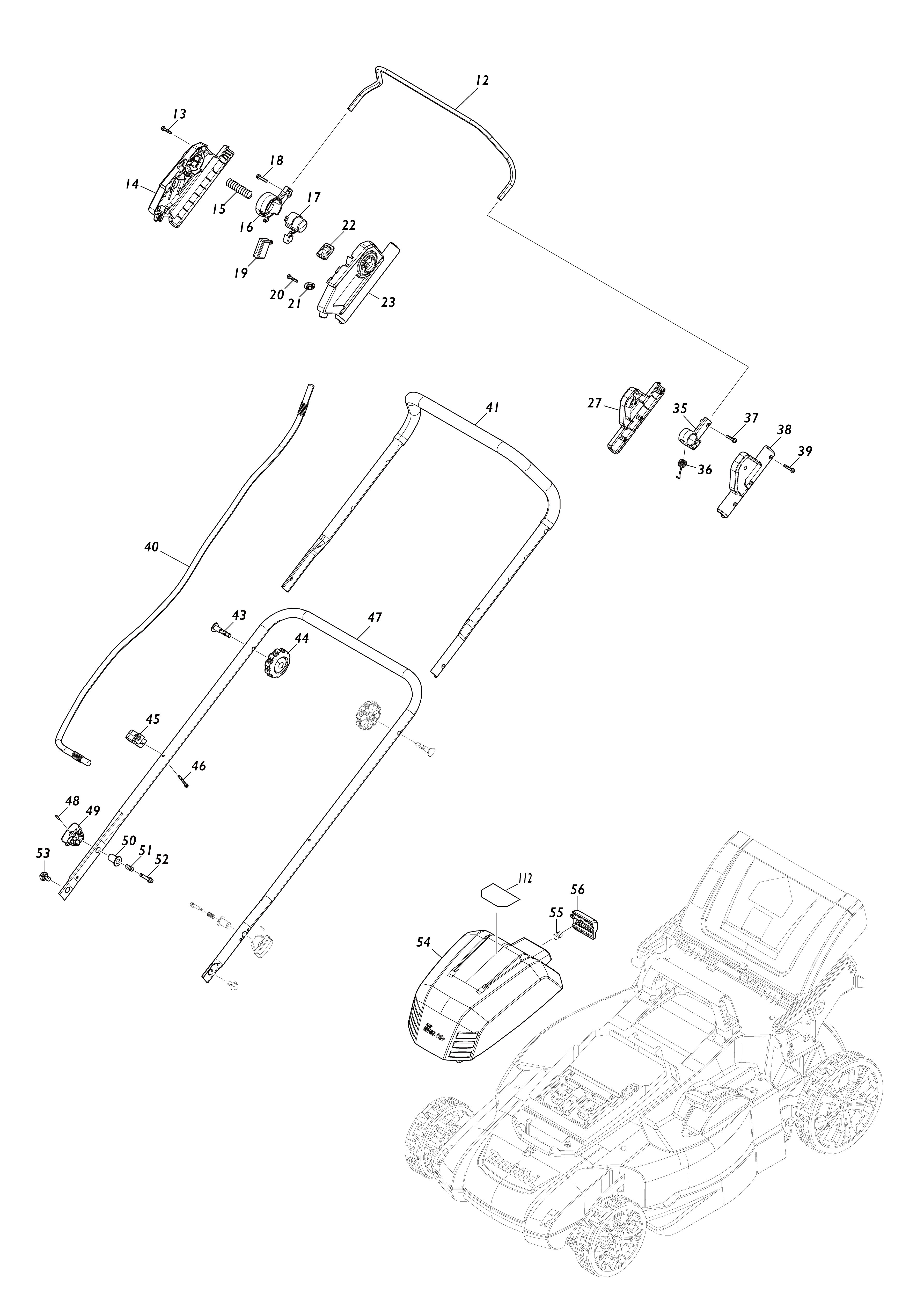 Vue éclatée Makita DLM538#01