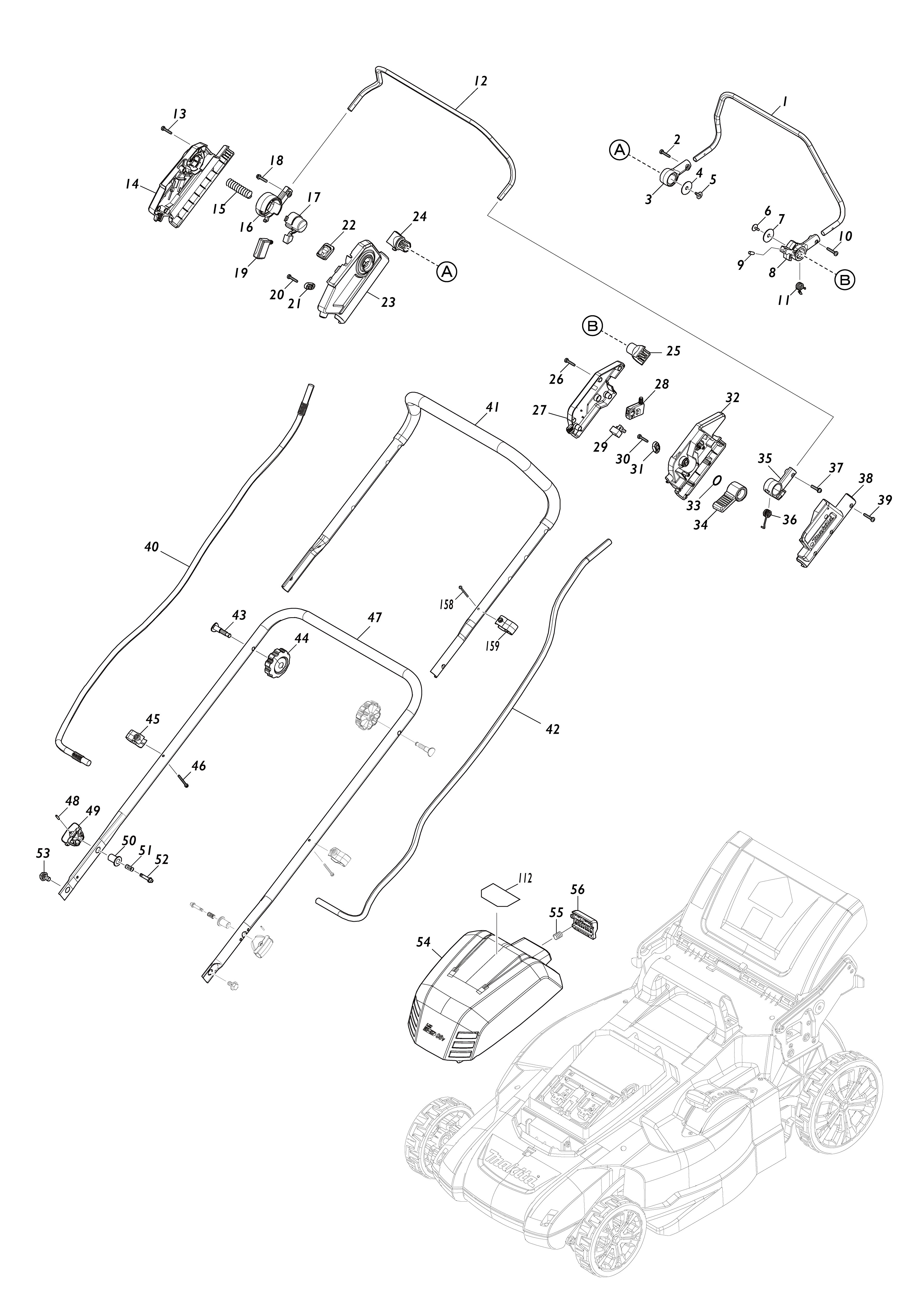 Vue éclatée Makita DLM539#01