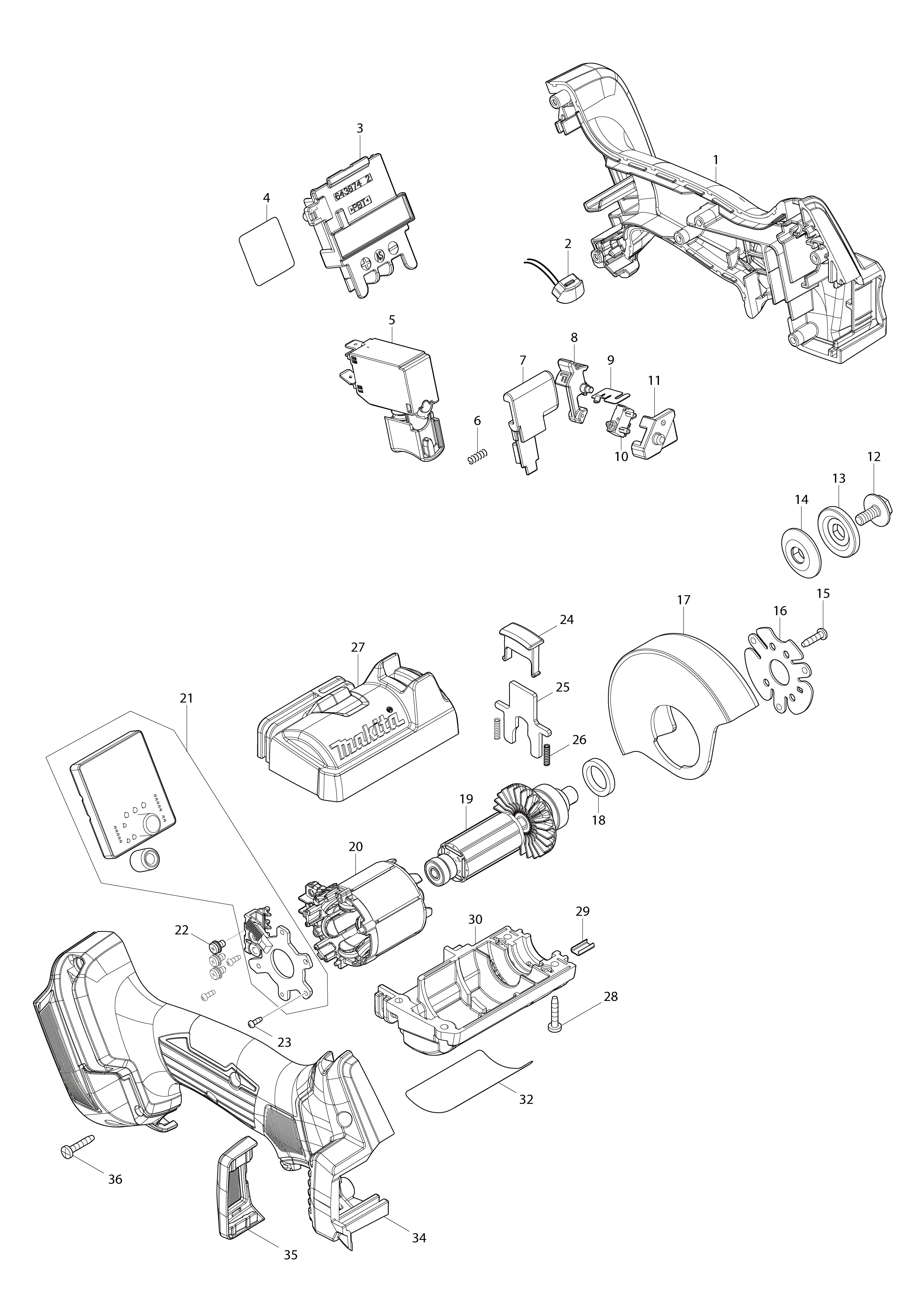 Vue éclatée Makita DMC300#01