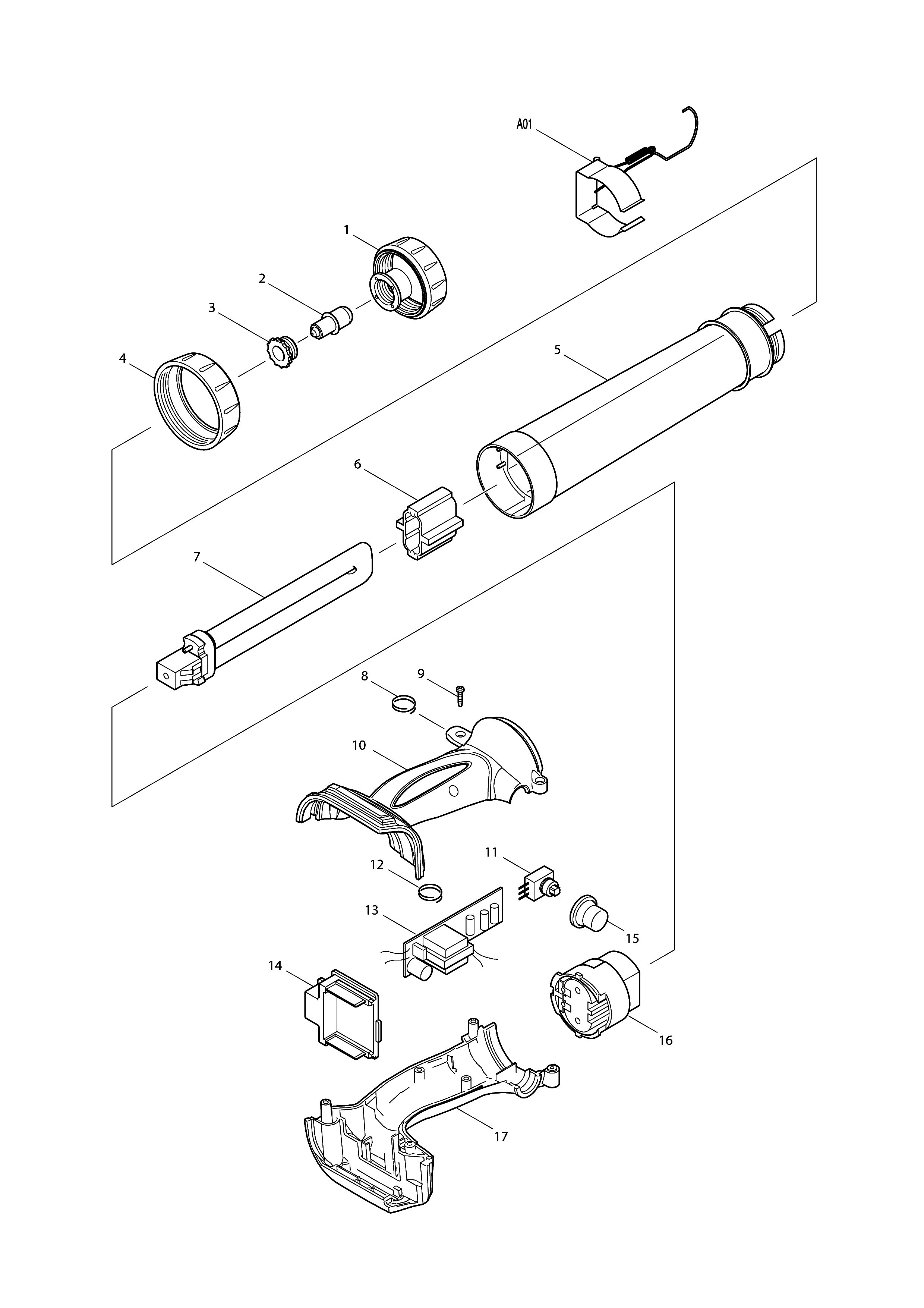 Vue éclatée Makita DML184#01