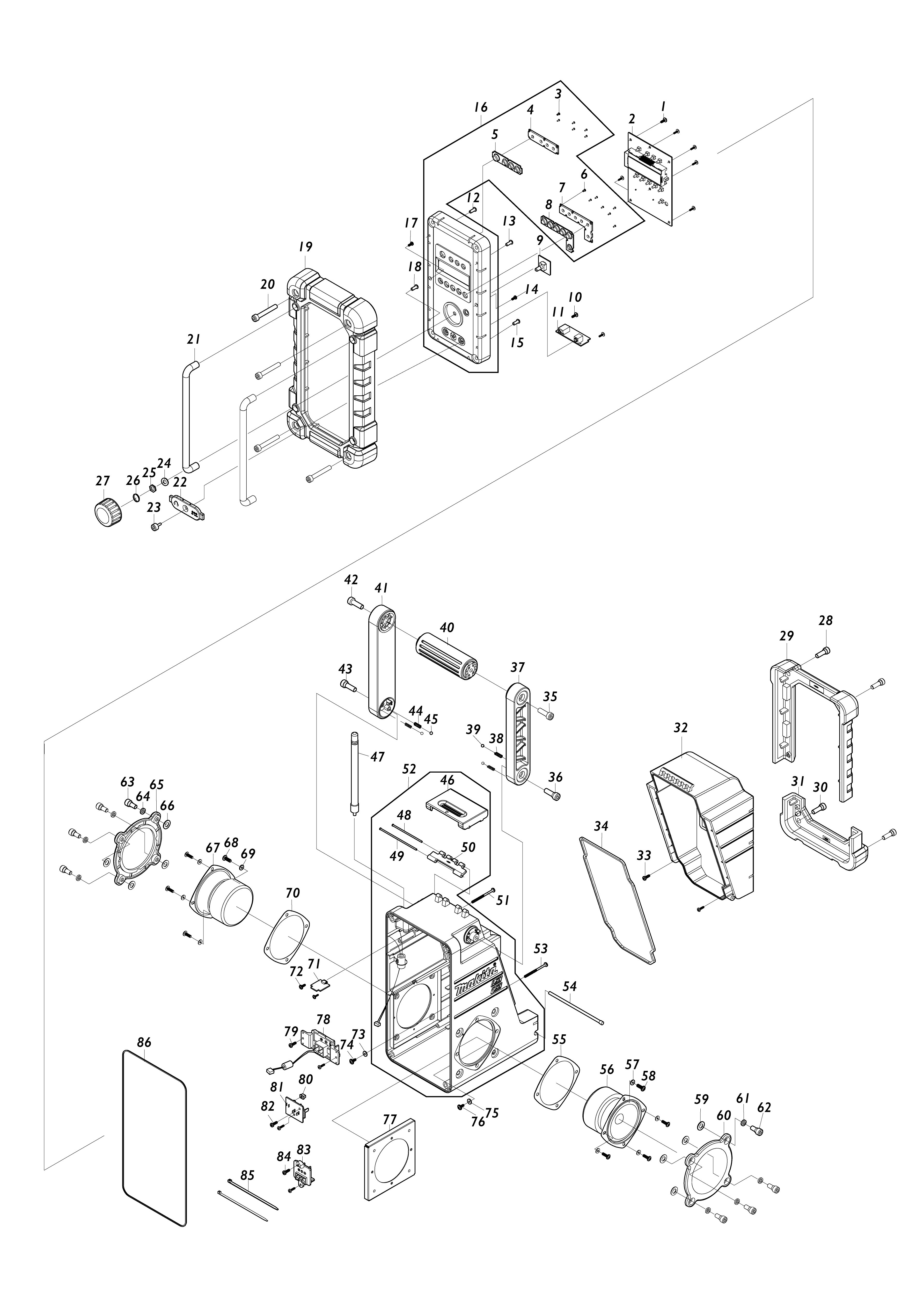 Vue éclatée Makita DMR110N#01