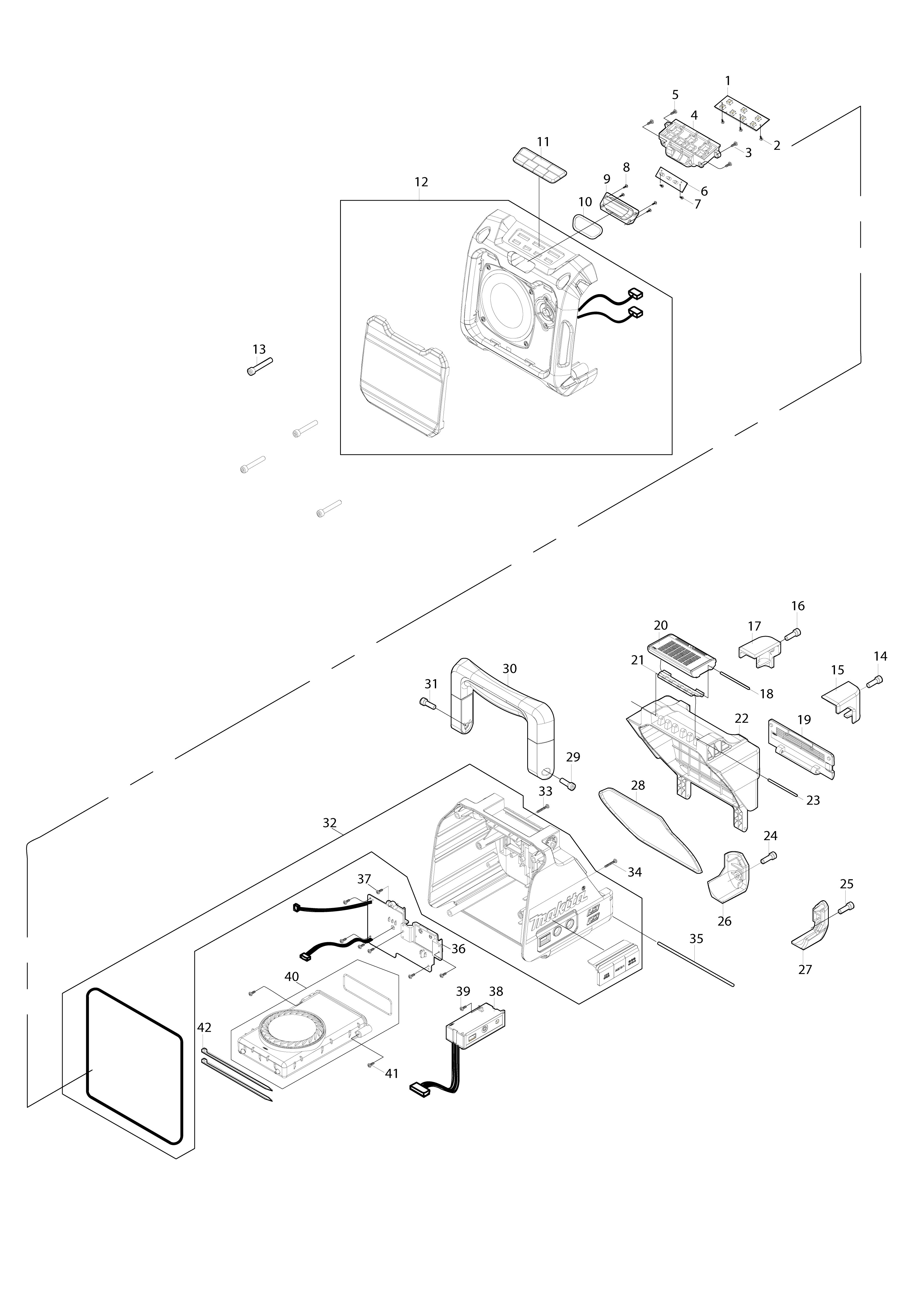 Vue éclatée Makita DMR200#01