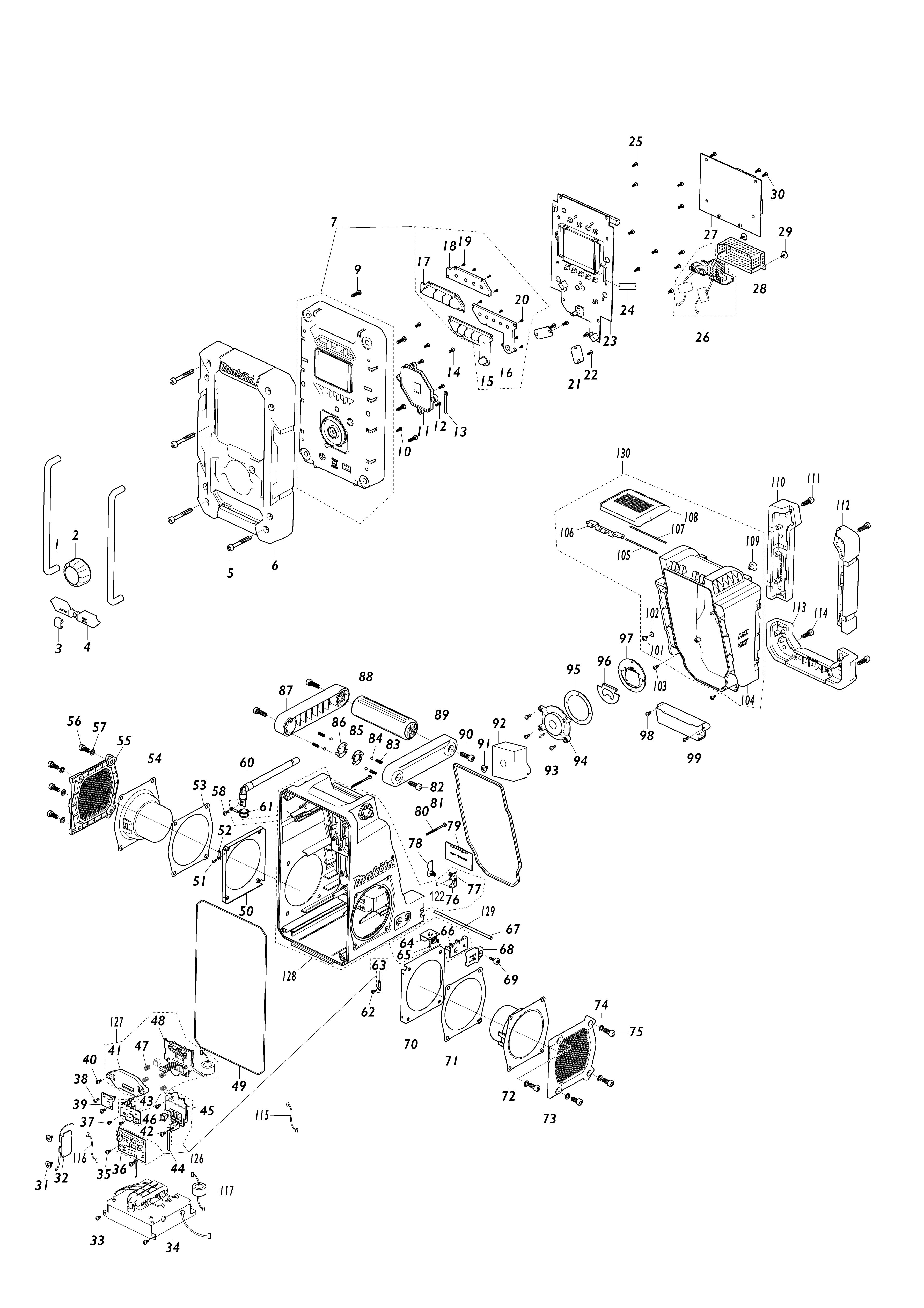 Vue éclatée Makita DMR301#01