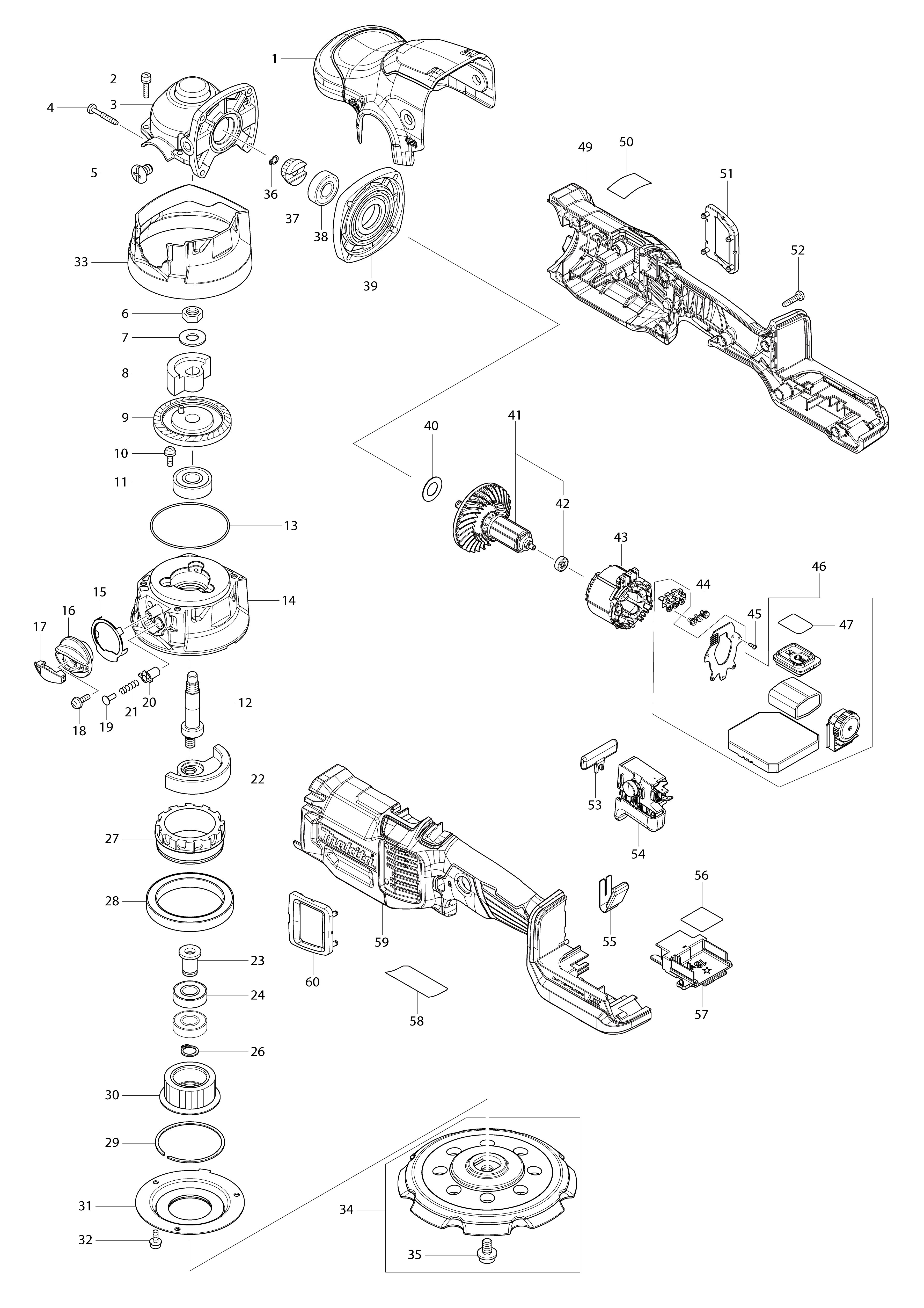 Vue éclatée Makita DPO600#01