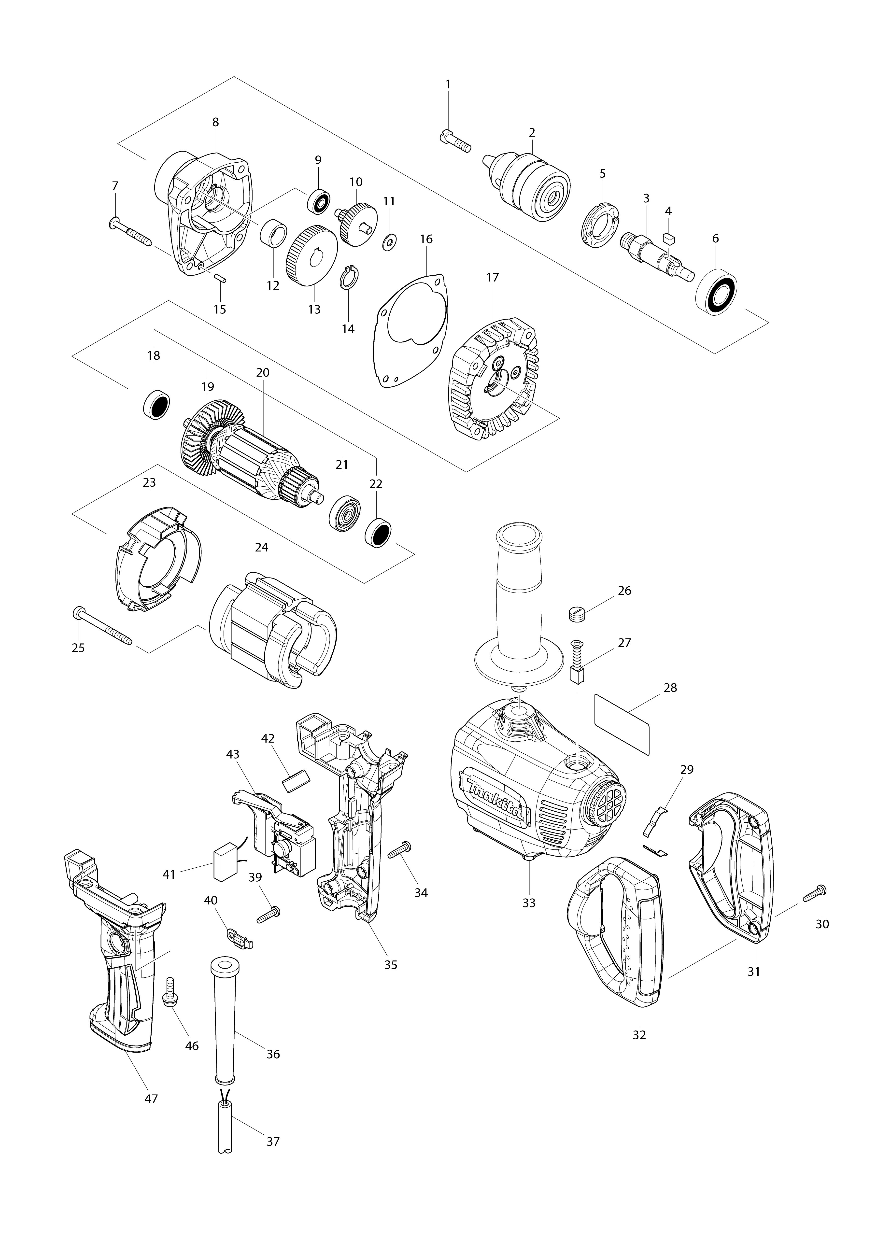 Vue éclatée Makita DS4012#01