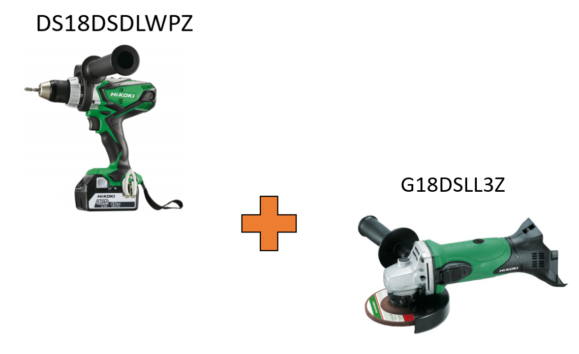 PERCEUSE VISSEUSE HIKOKI DS18DSDLWPZ + MEULEUSE G18DSLL3Z