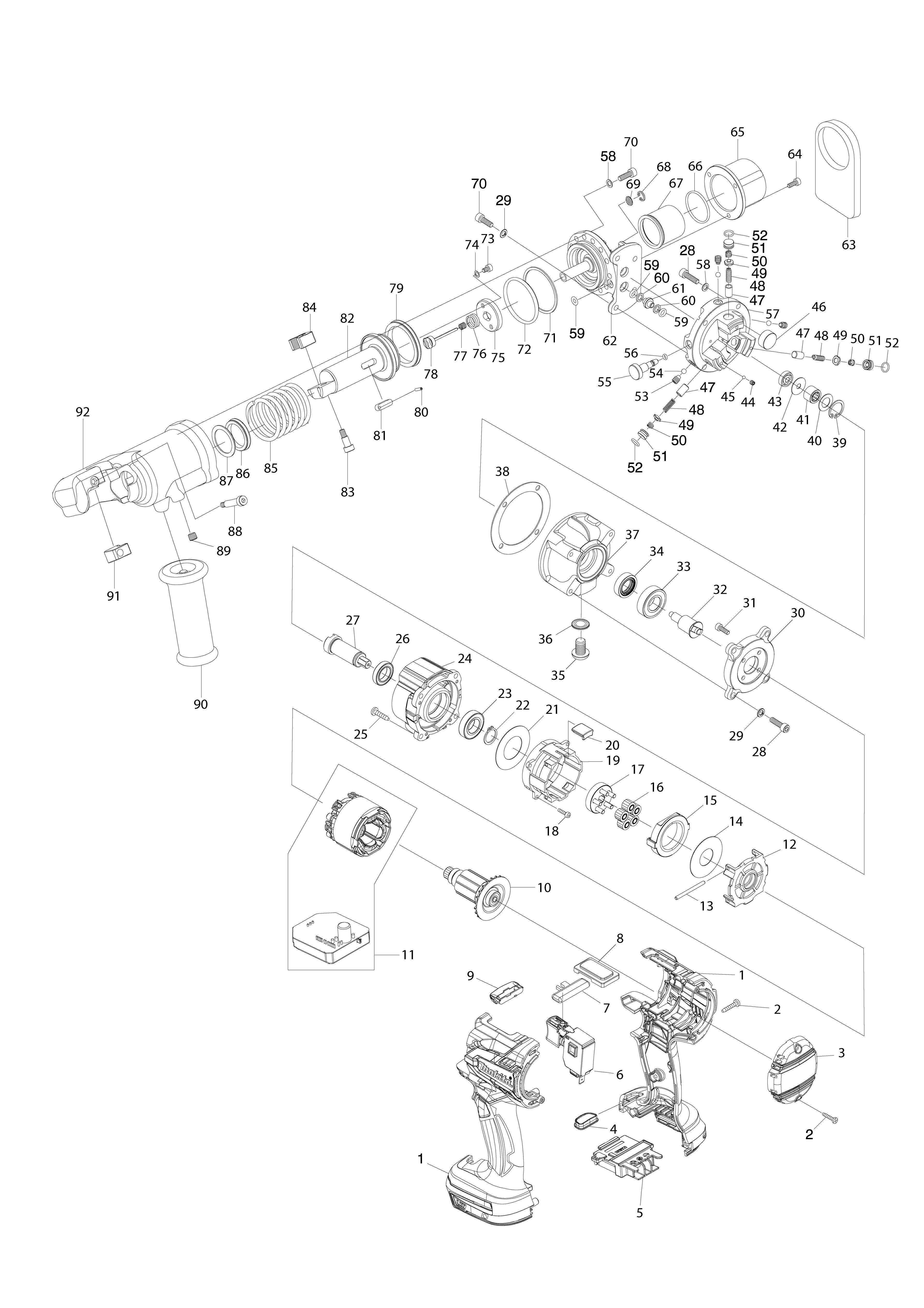 Vue éclatée Makita DSC121#01