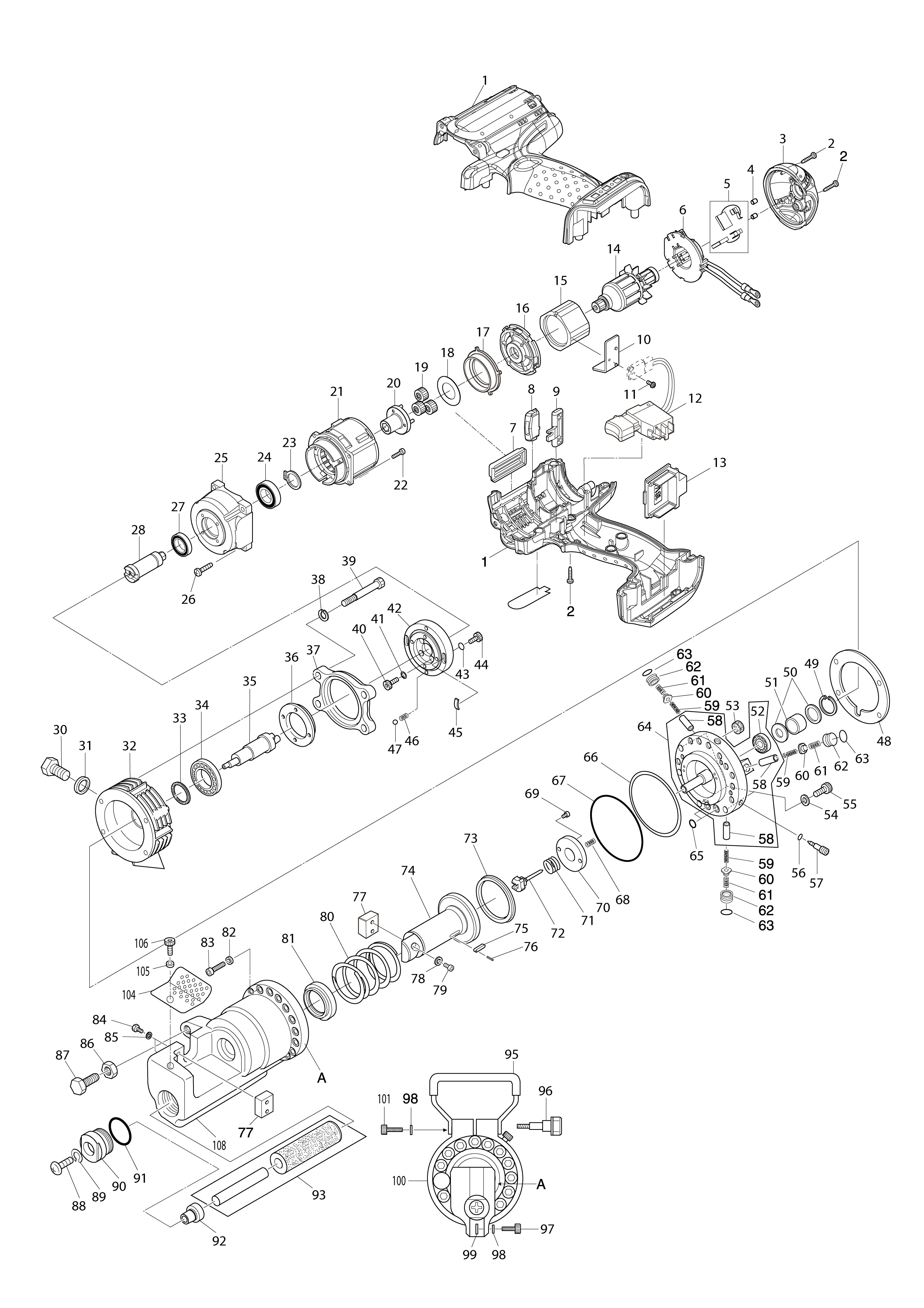 Vue éclatée Makita DSC191#01