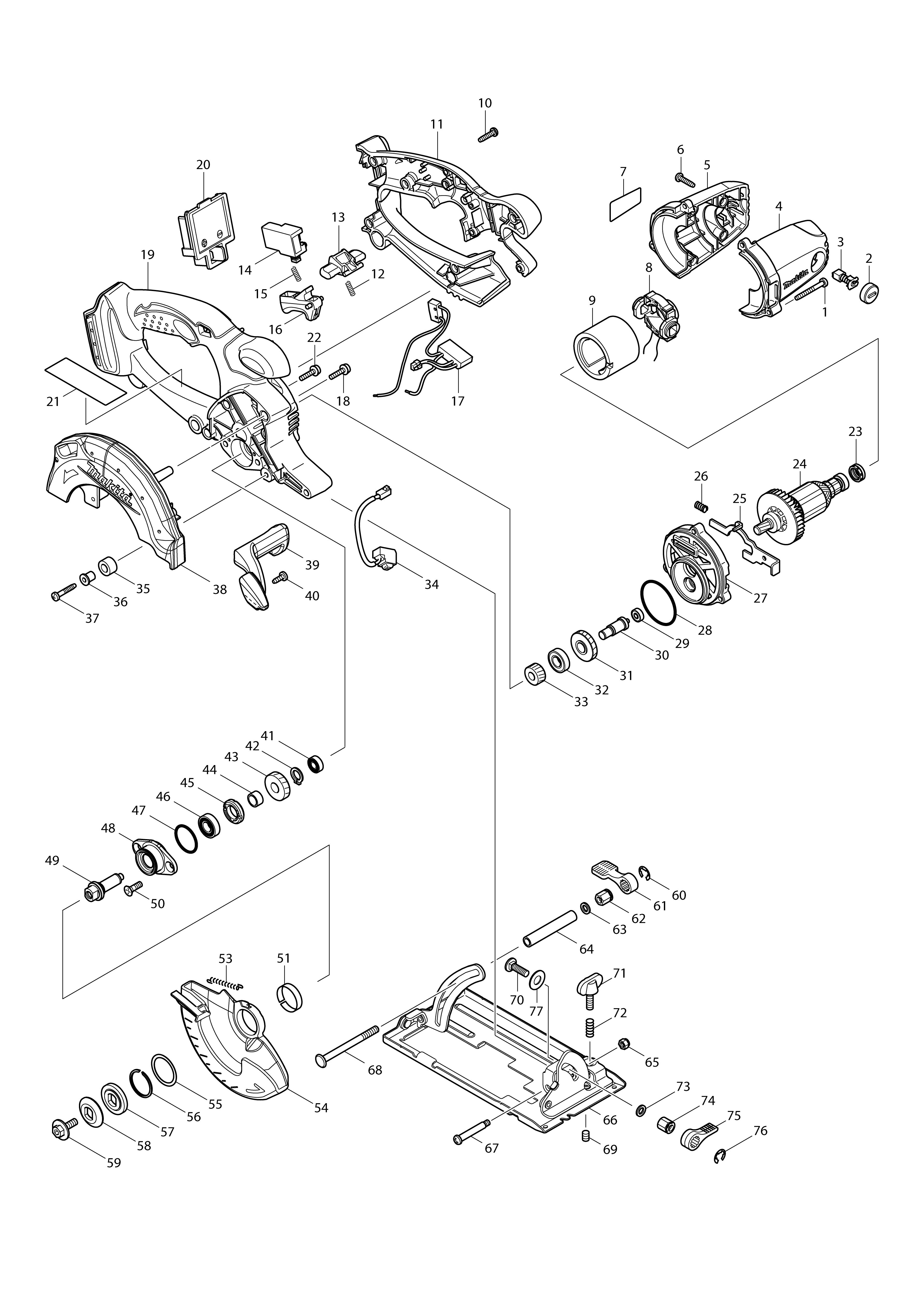 Vue éclatée Makita DSS500#01