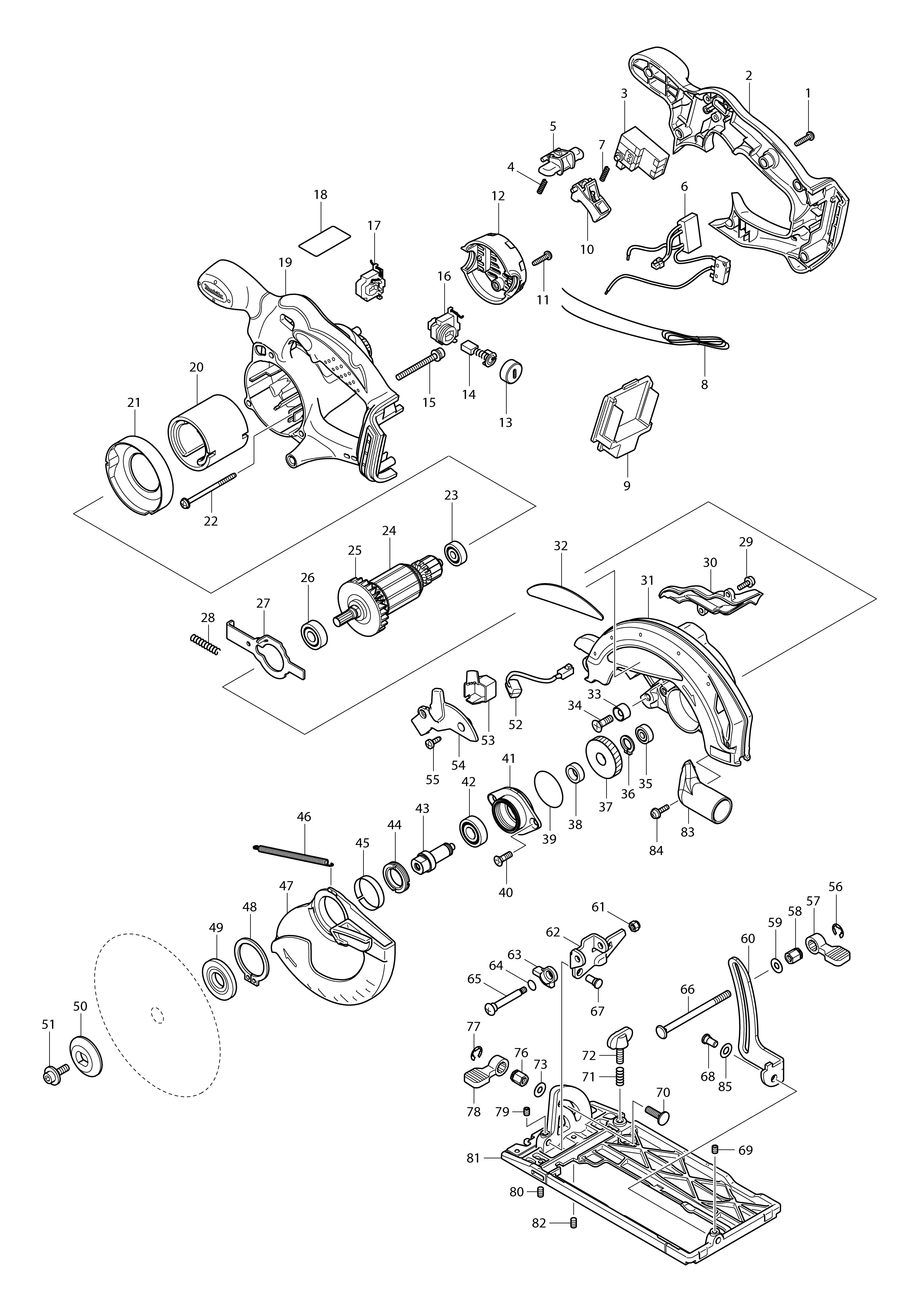 Vue éclatée Makita DSS610#01