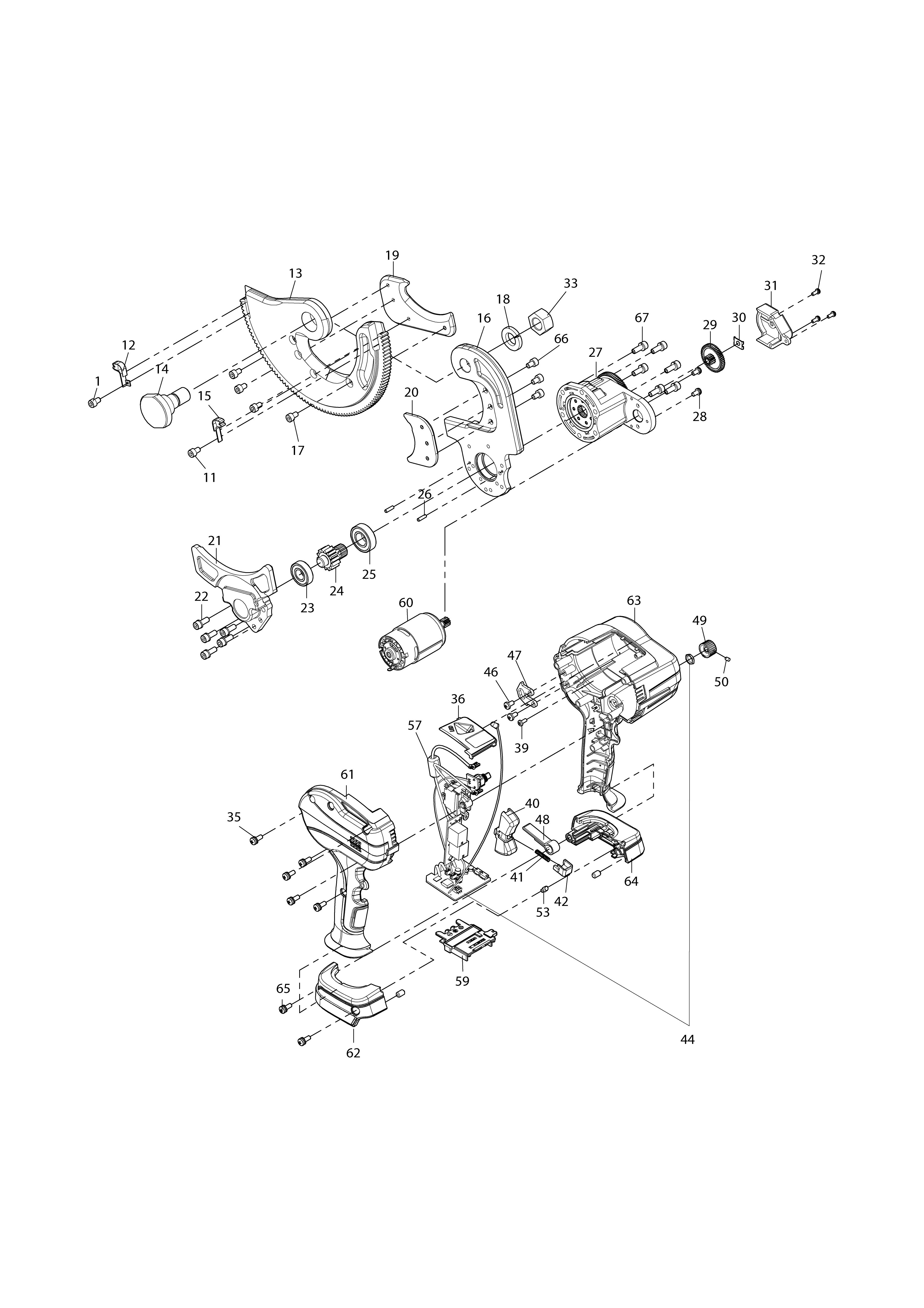 Vue éclatée Makita DTC103#01
