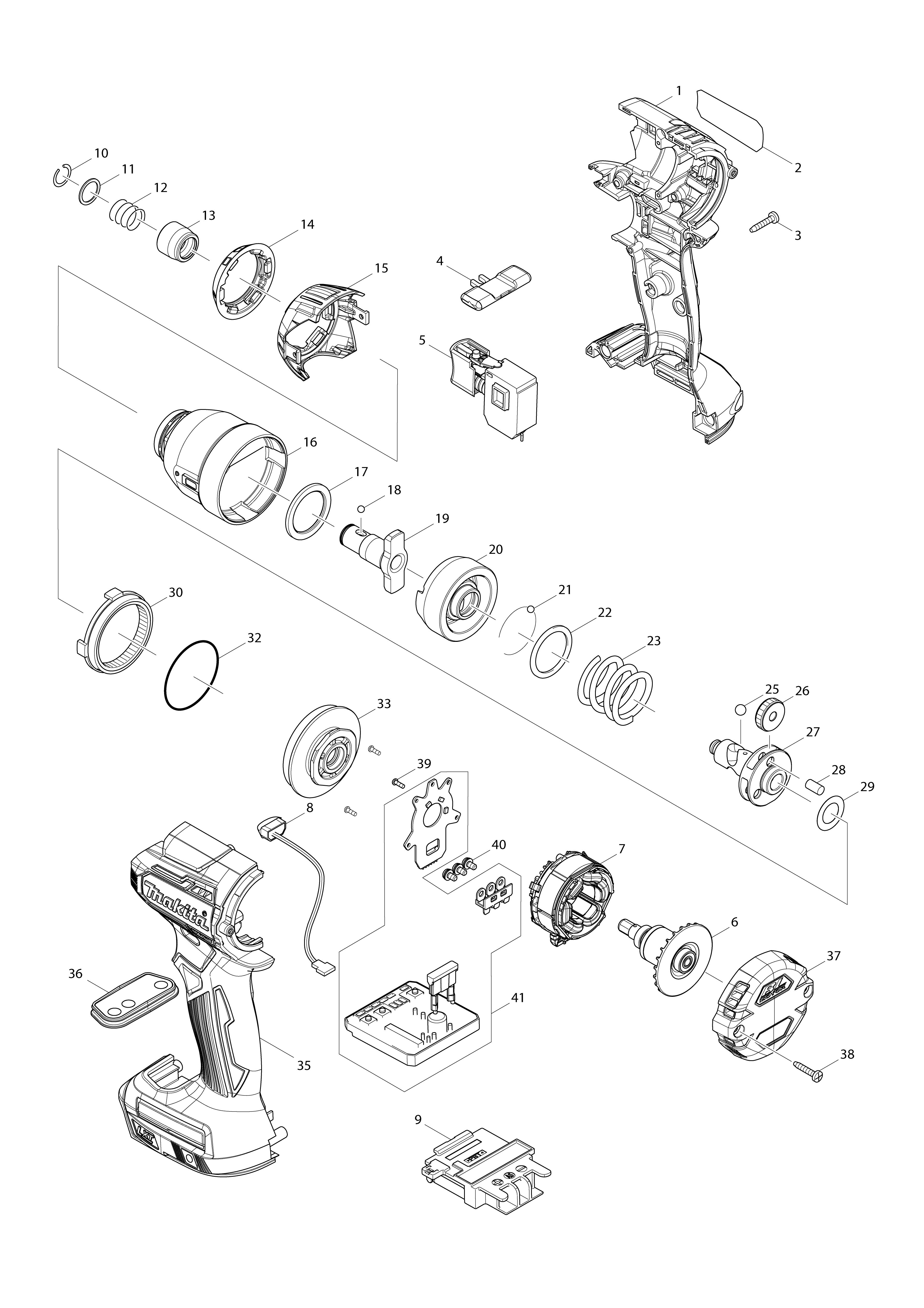 Vue éclatée Makita DTD170#01
