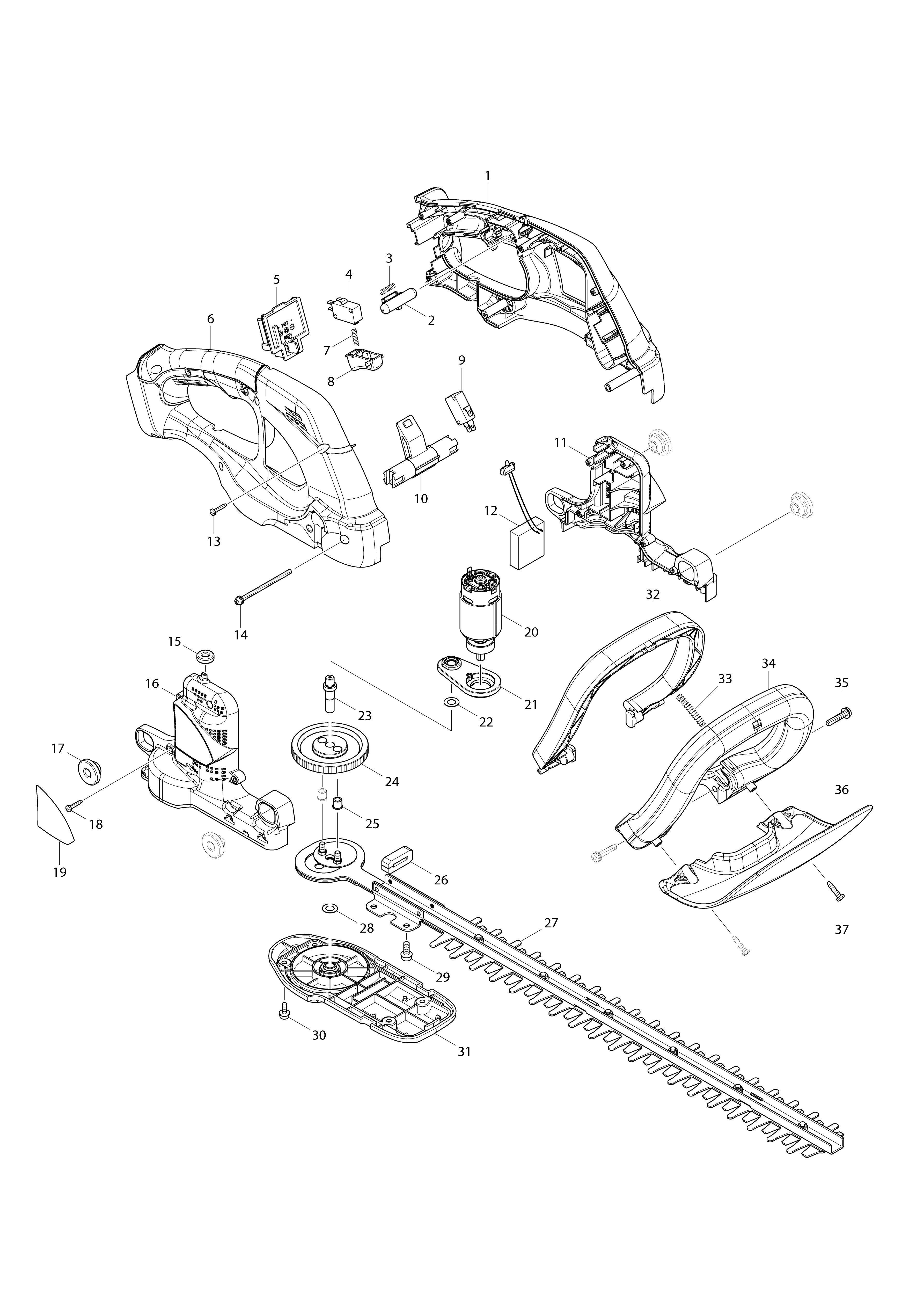 Vue éclatée Makita DUH483#01