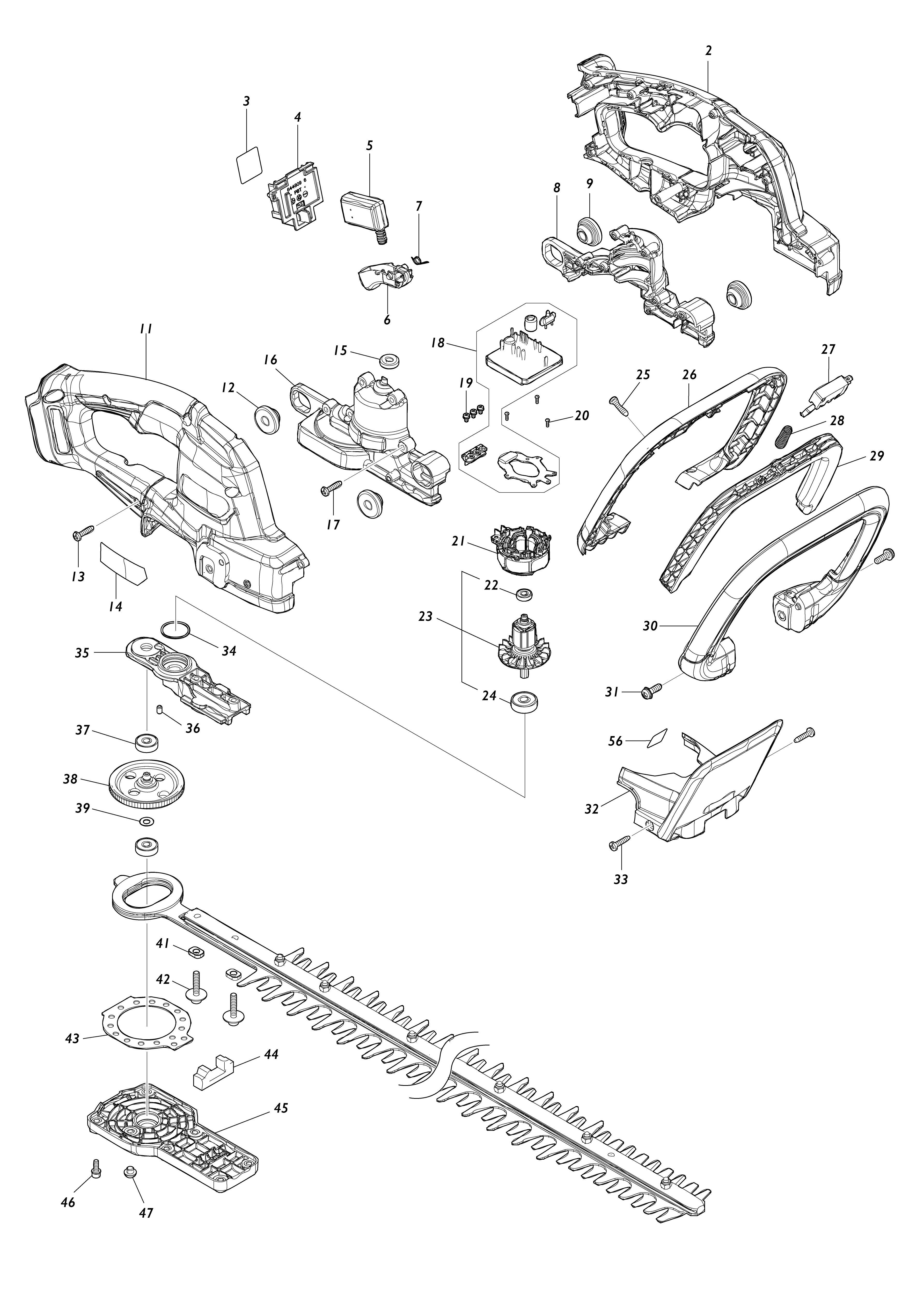 Vue éclatée Makita DUH606#01