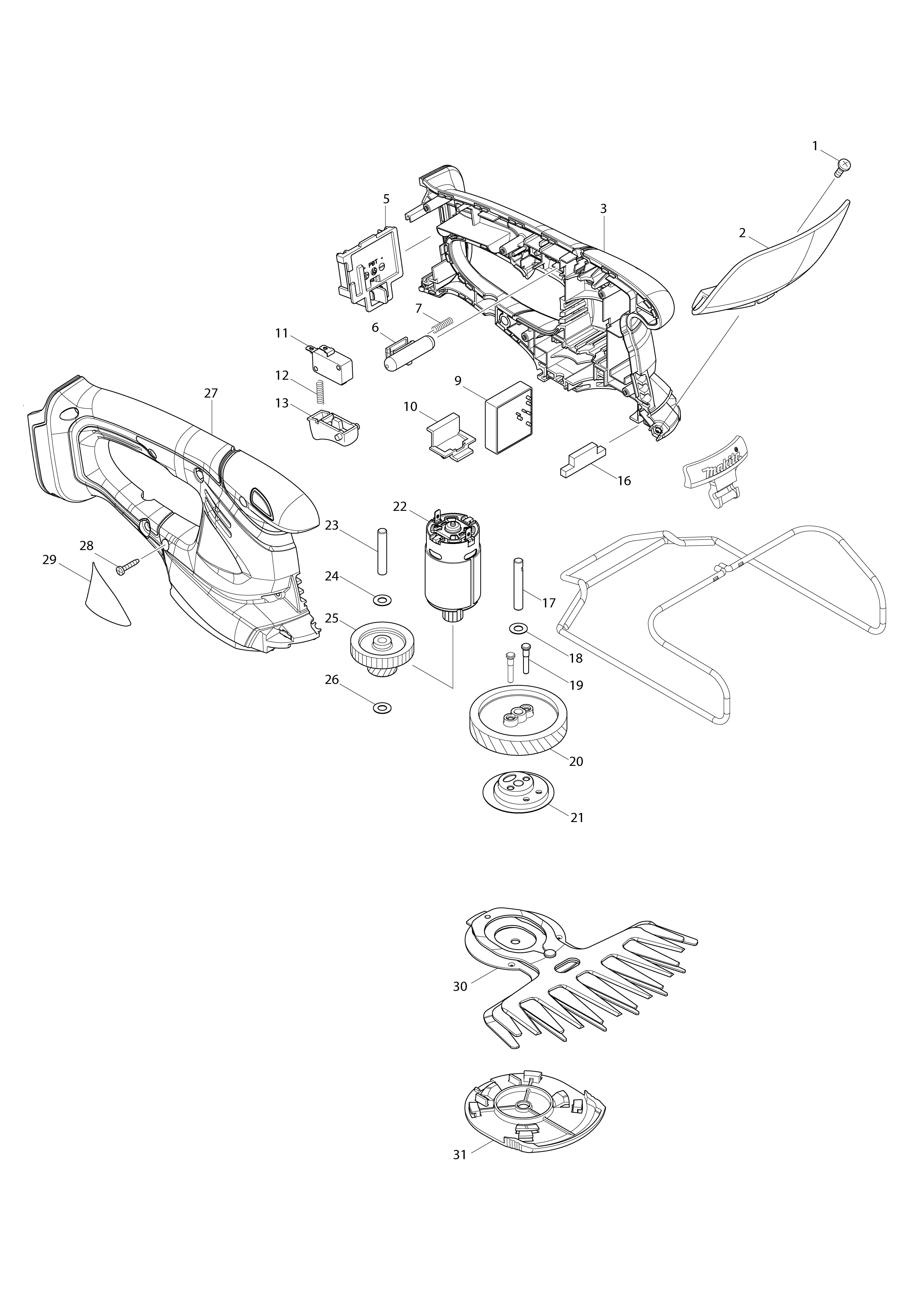 Vue éclatée Makita DUM168#01