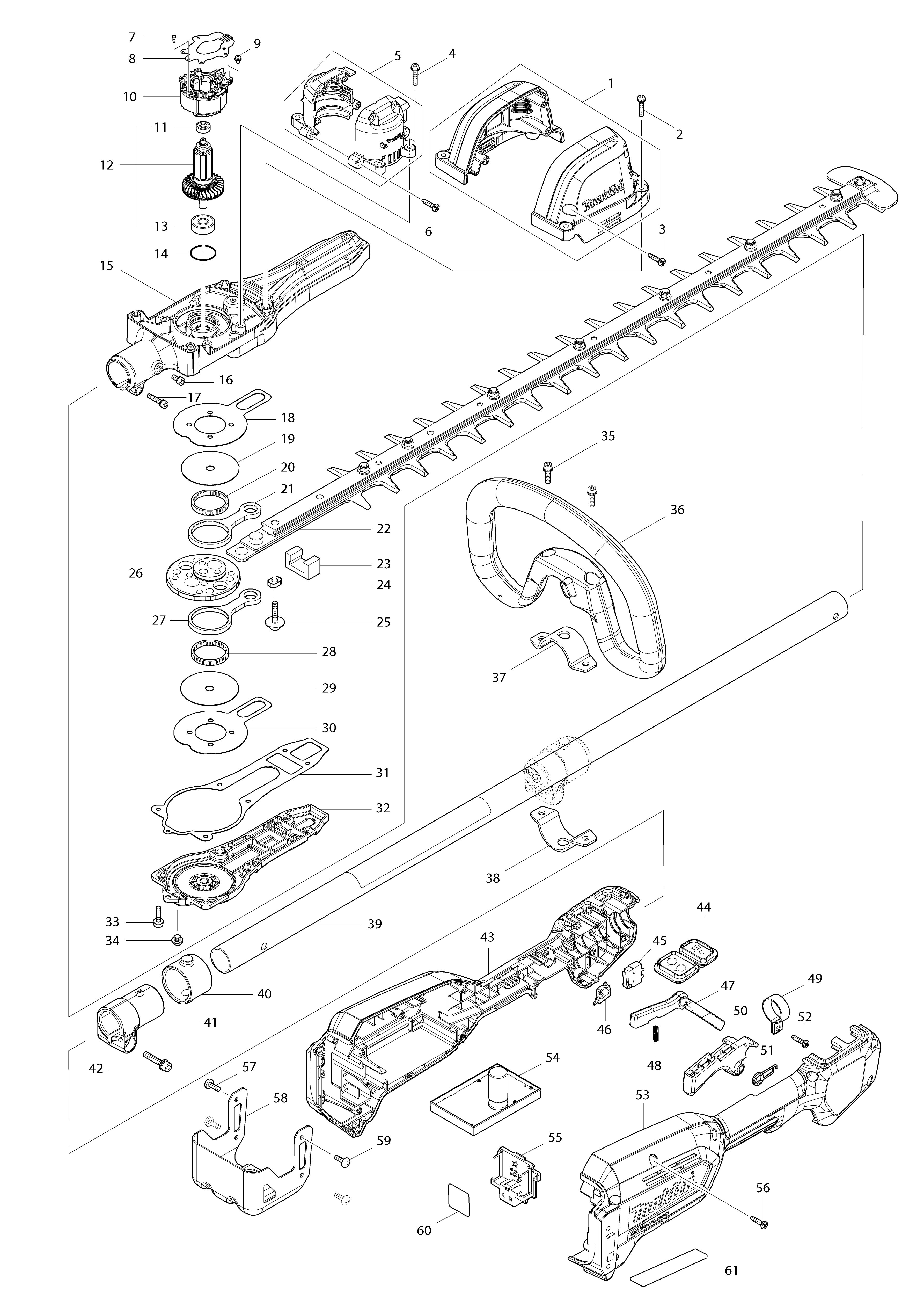 Vue éclatée Makita DUN600L#01