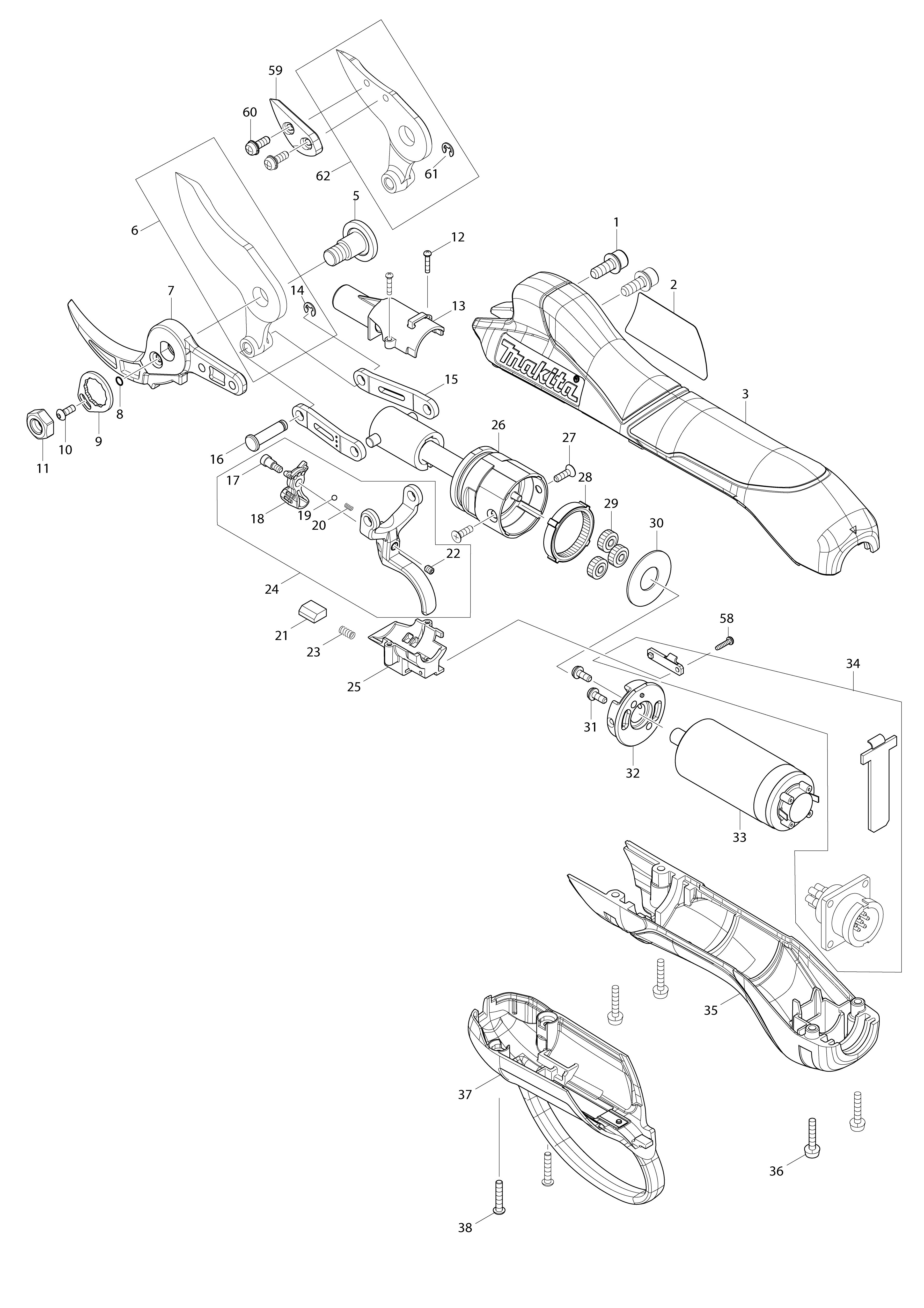 Vue éclatée Makita DUP361#01