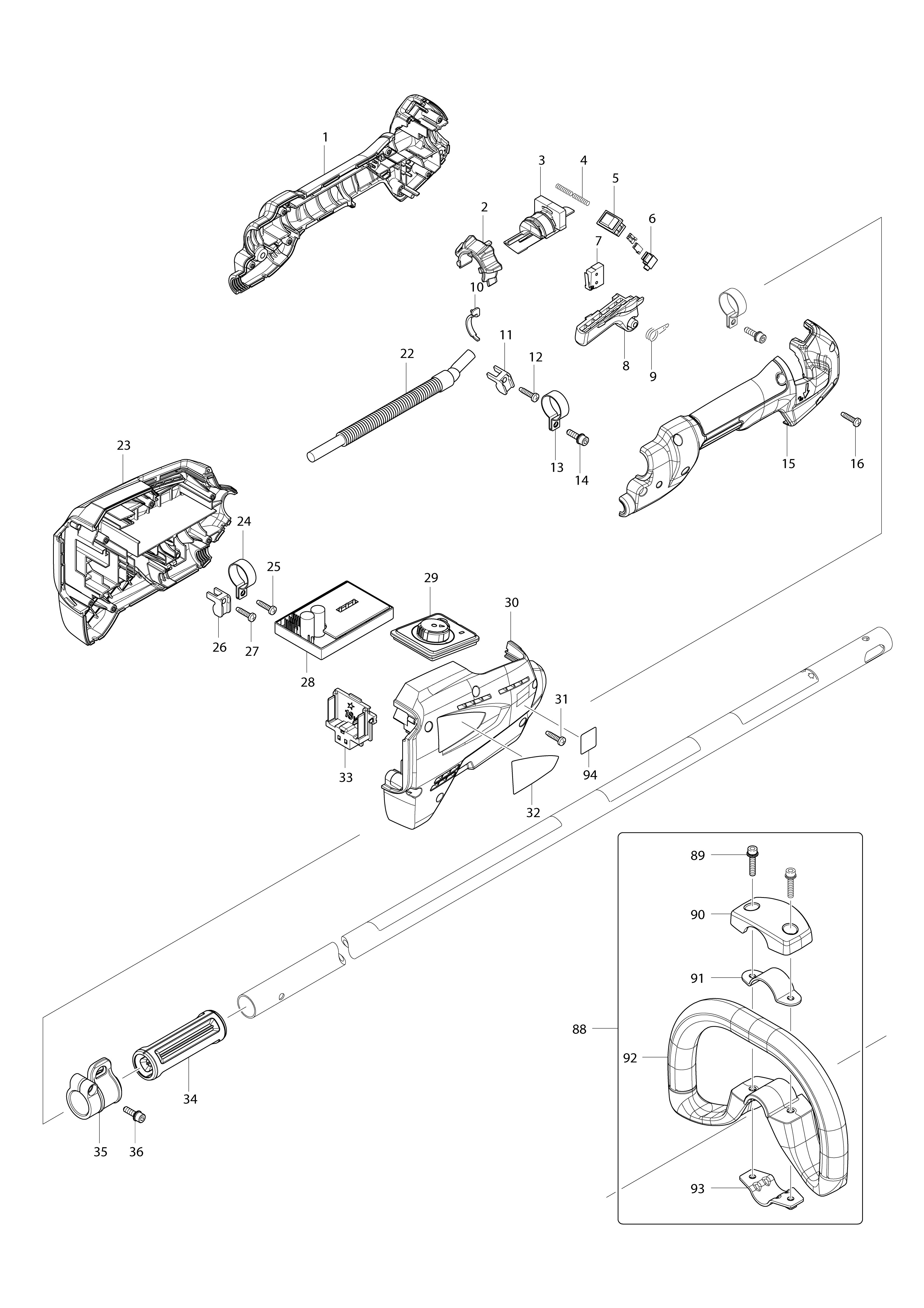 Vue éclatée Makita DUR182L#01