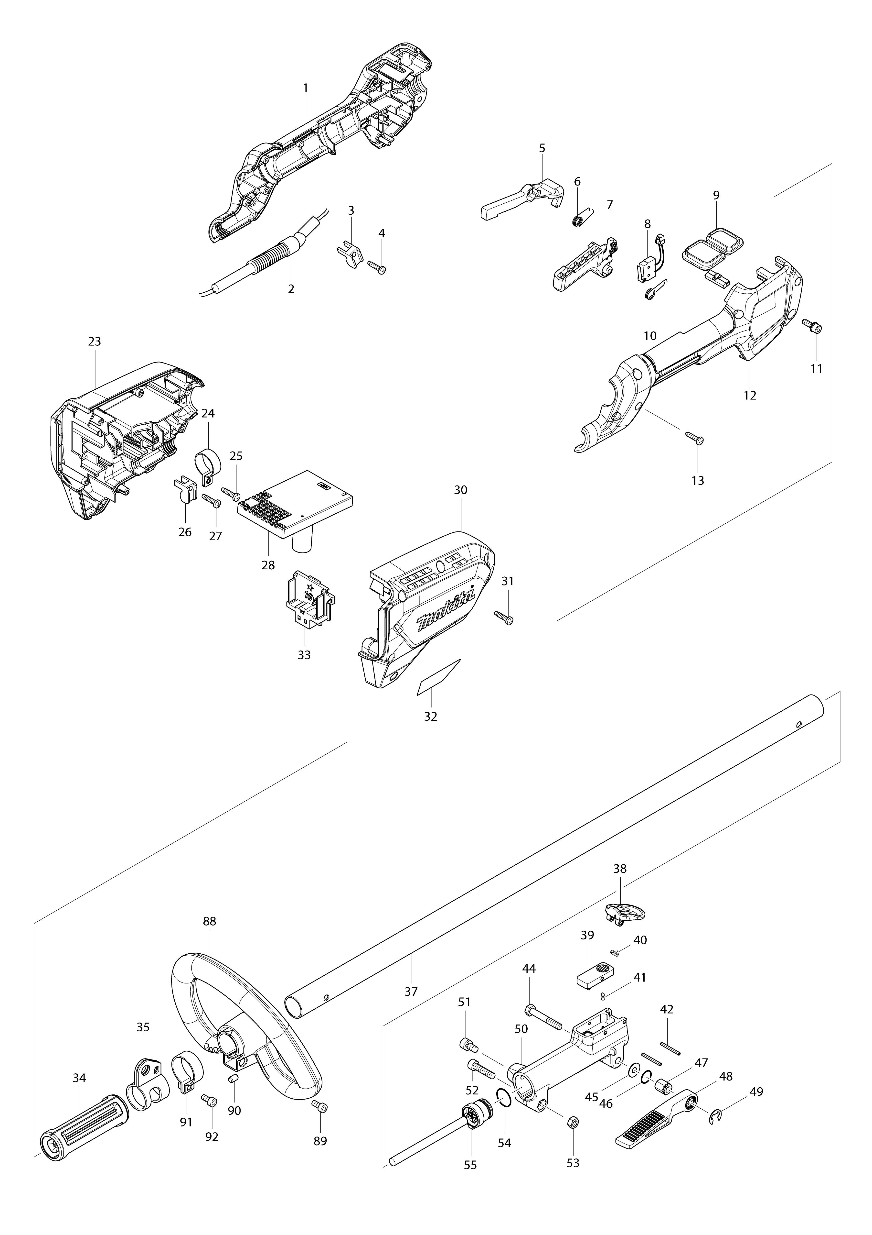 Vue éclatée Makita DUR188L#01