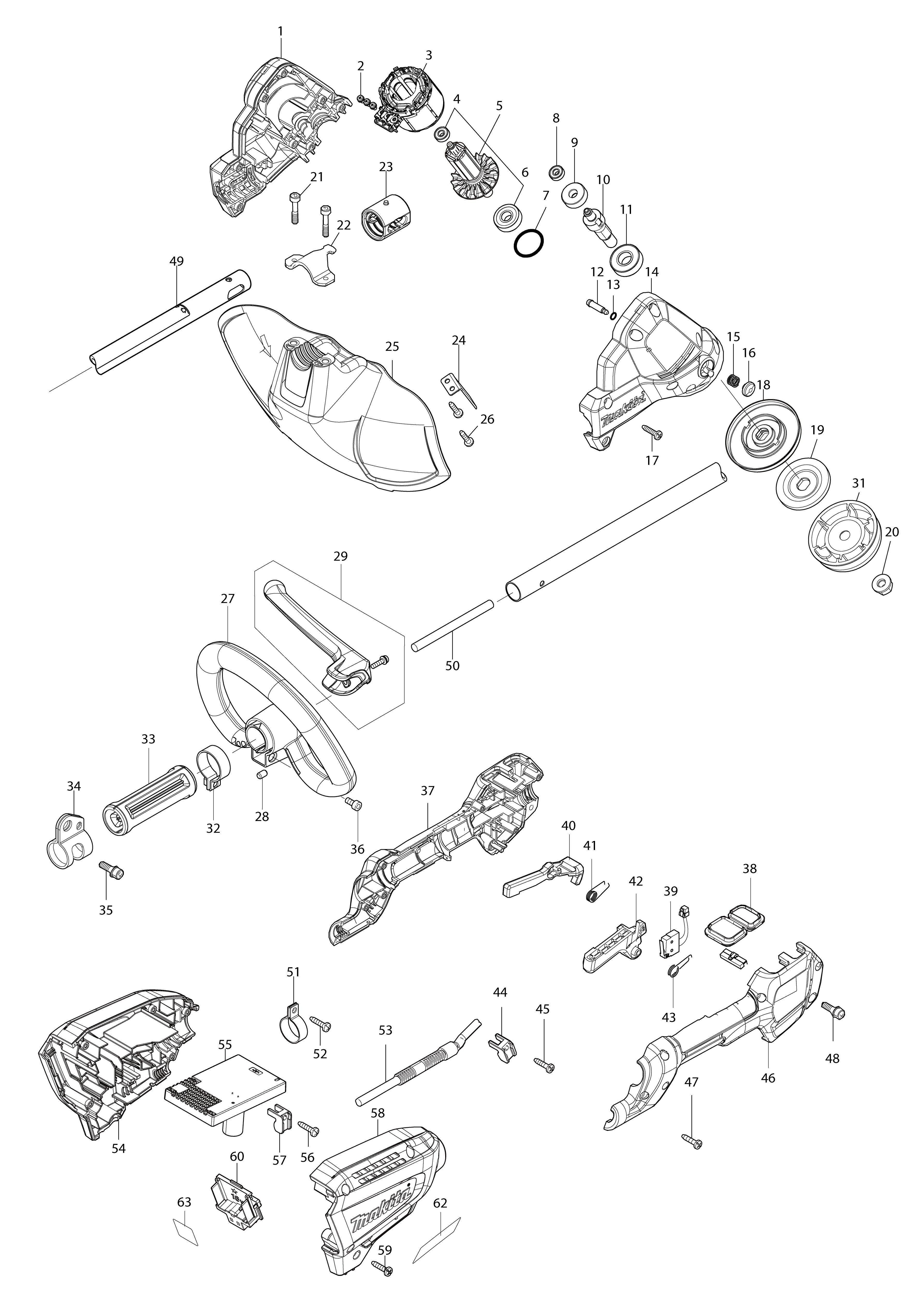 Vue éclatée Makita DUR190L#01