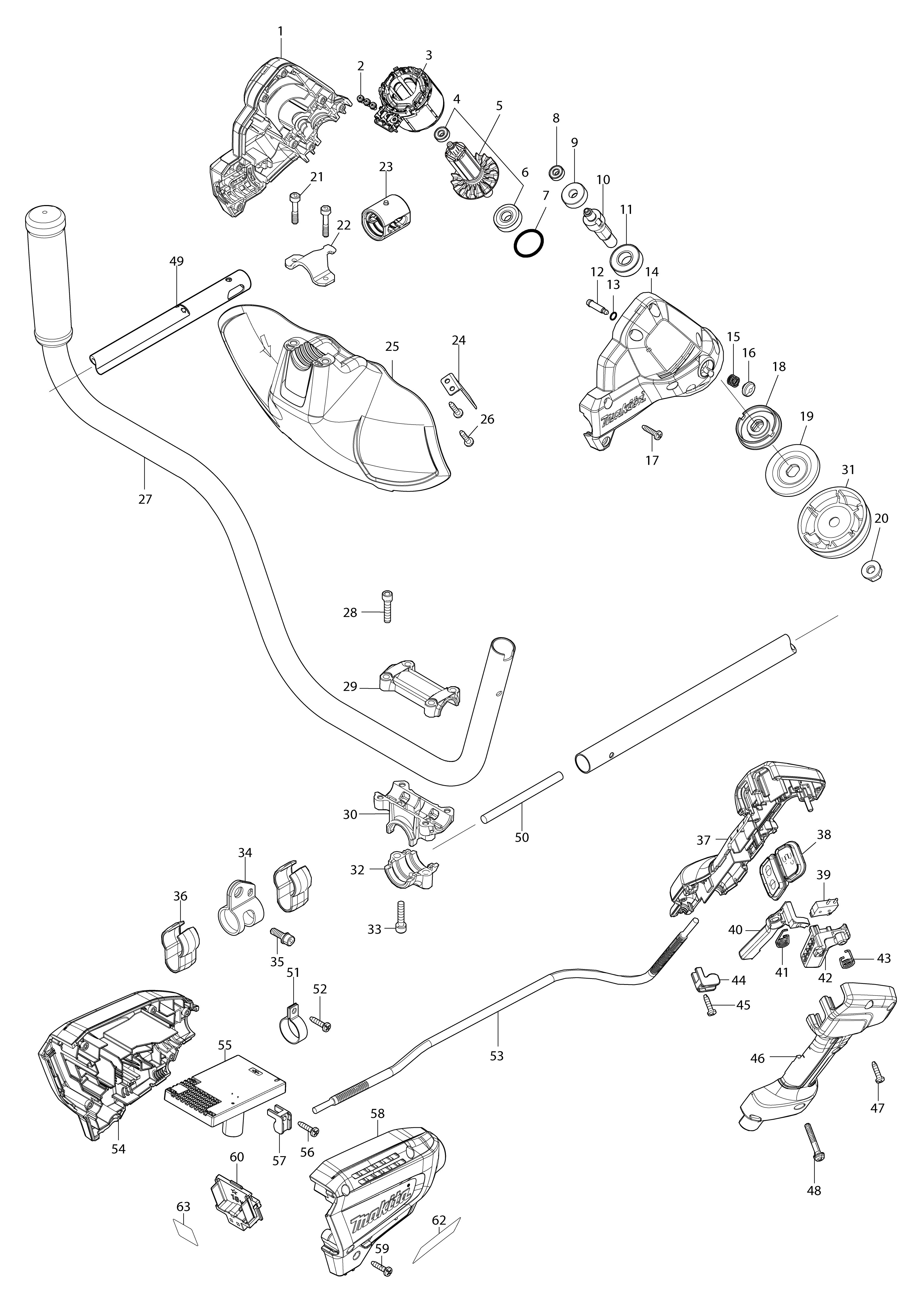 Vue éclatée Makita DUR190U#01