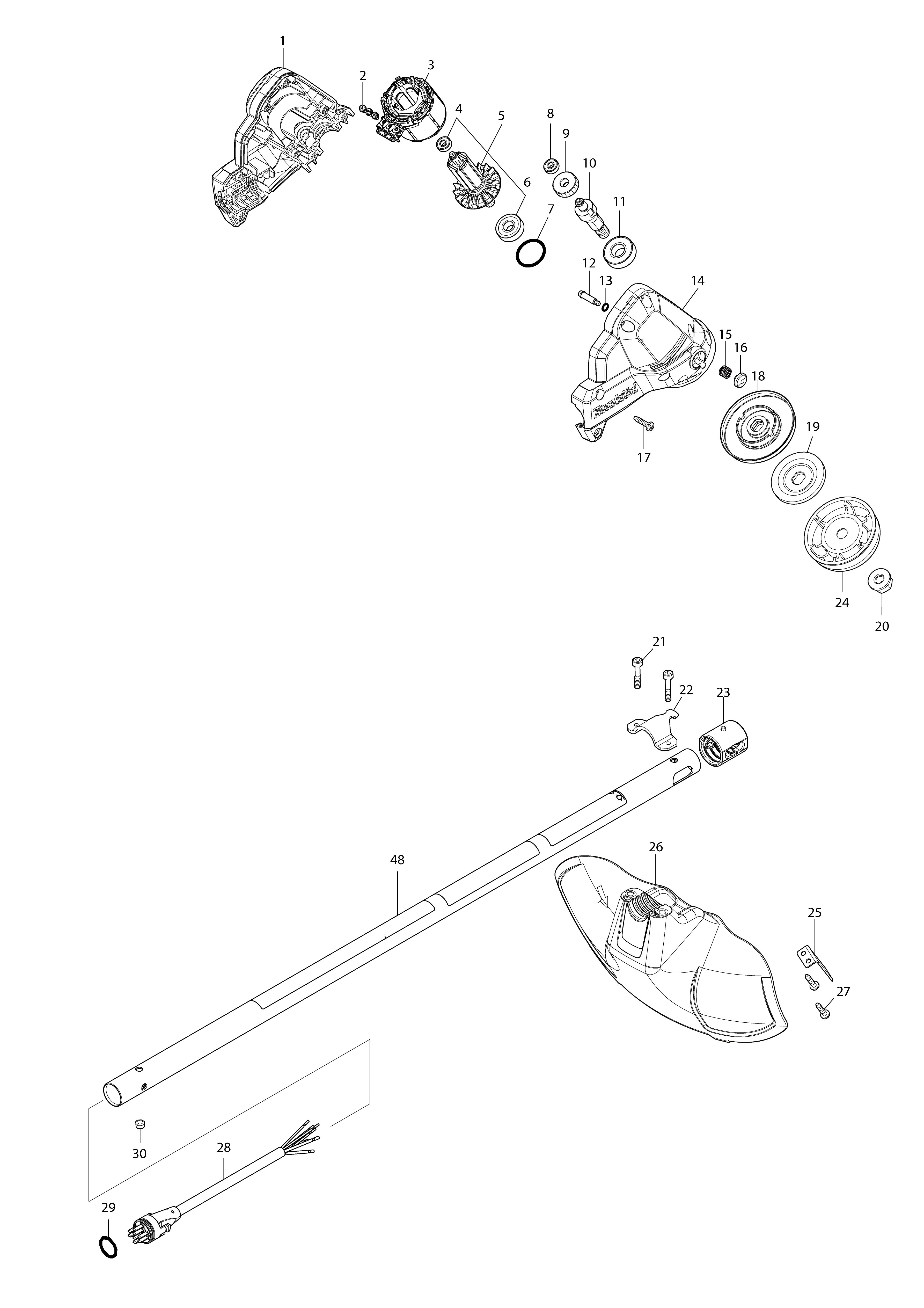 Vue éclatée Makita DUR191L#01