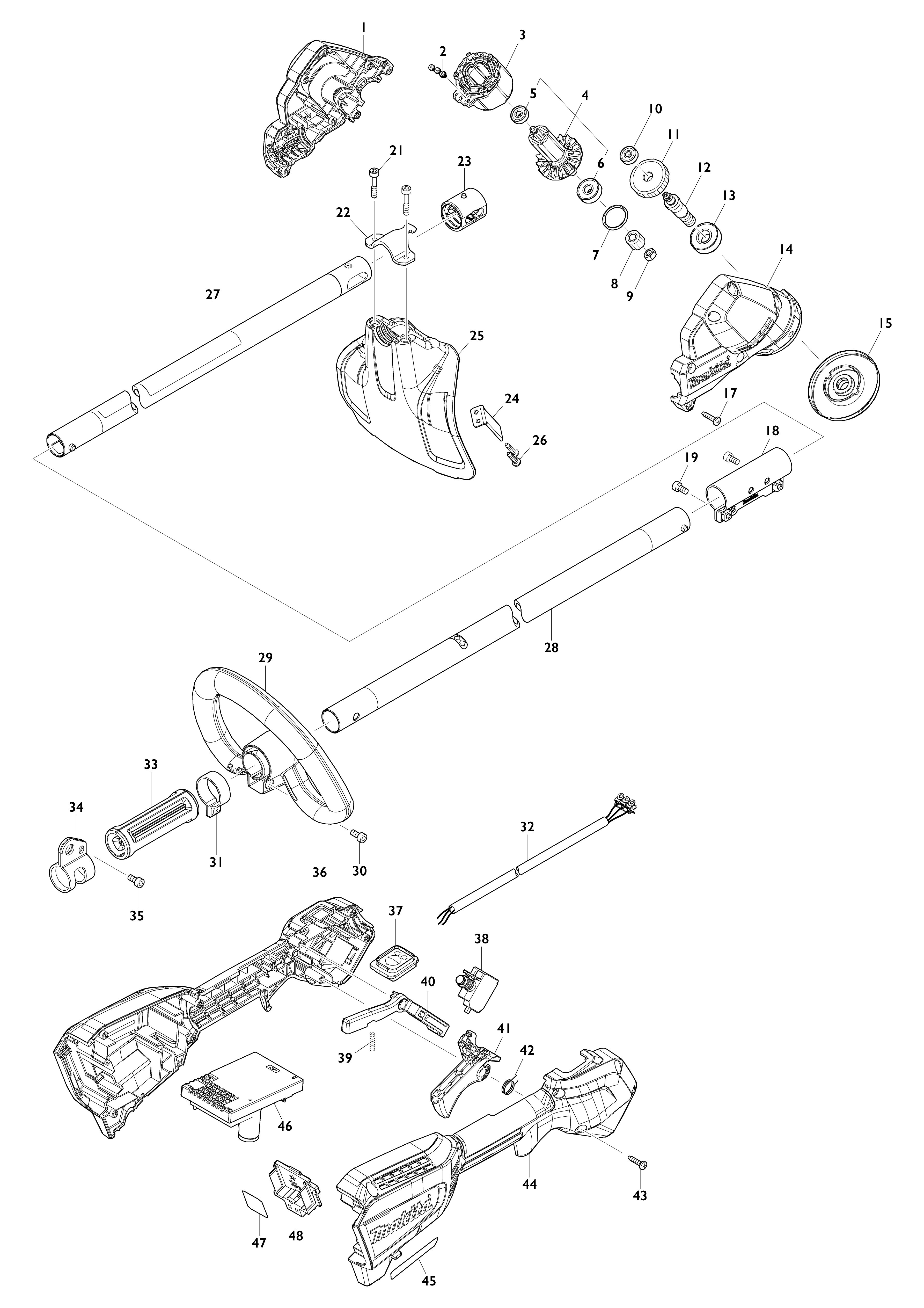 Vue éclatée Makita DUR192L#01