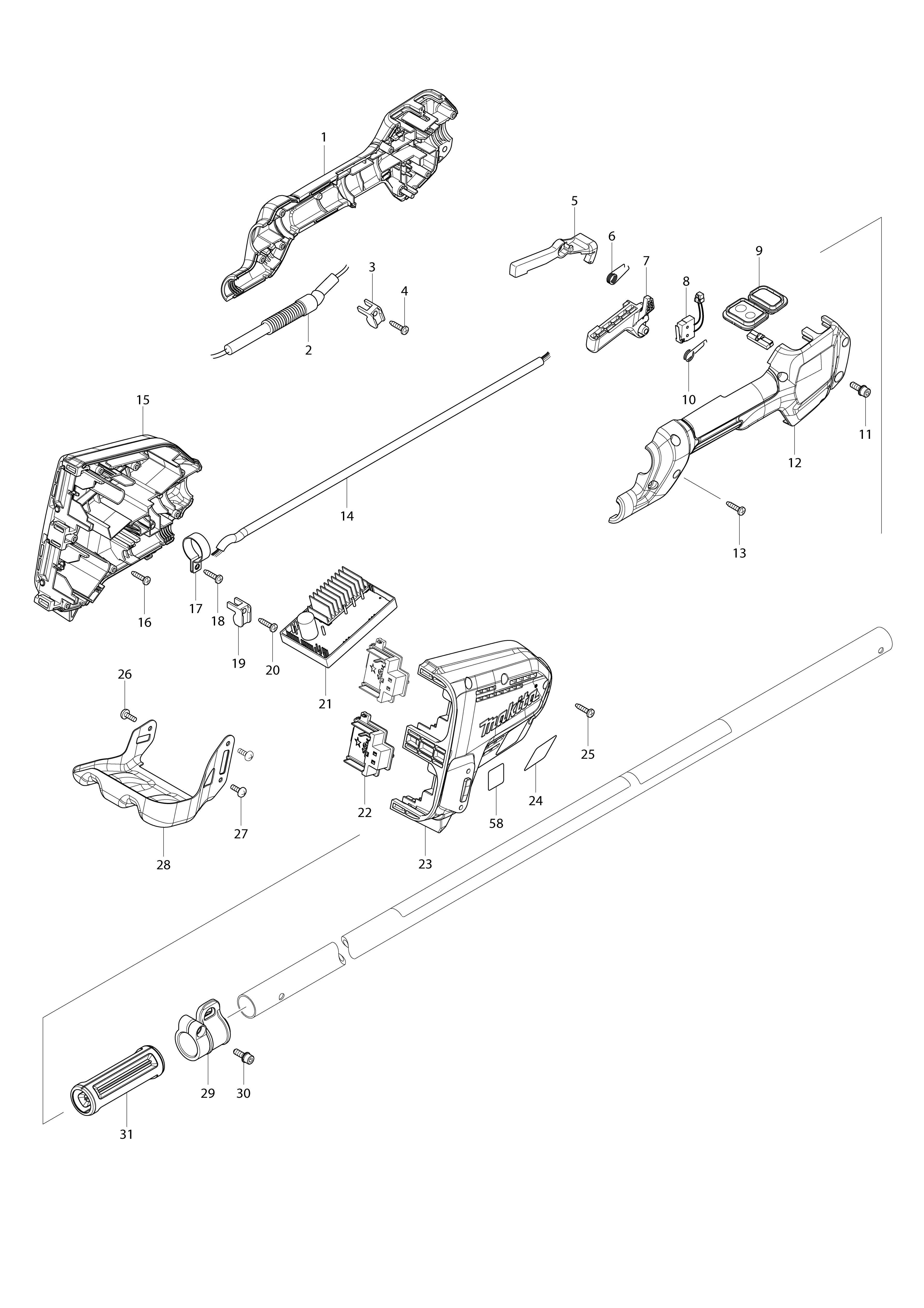 Vue éclatée Makita DUR364L#01